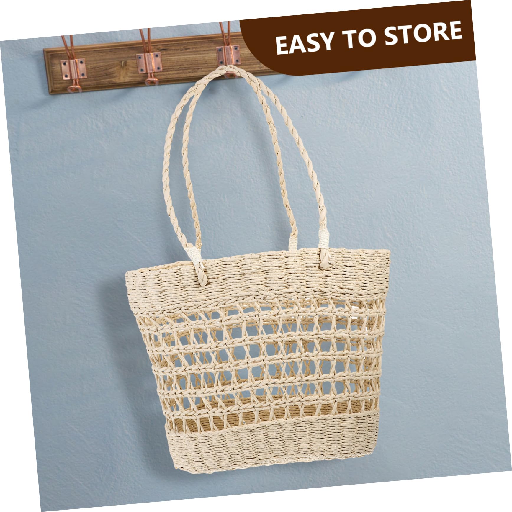 CHILDWEET Bolso de Paja Hueco Bolso de Playa para Mujer de Paja para Vacaciones la Playa