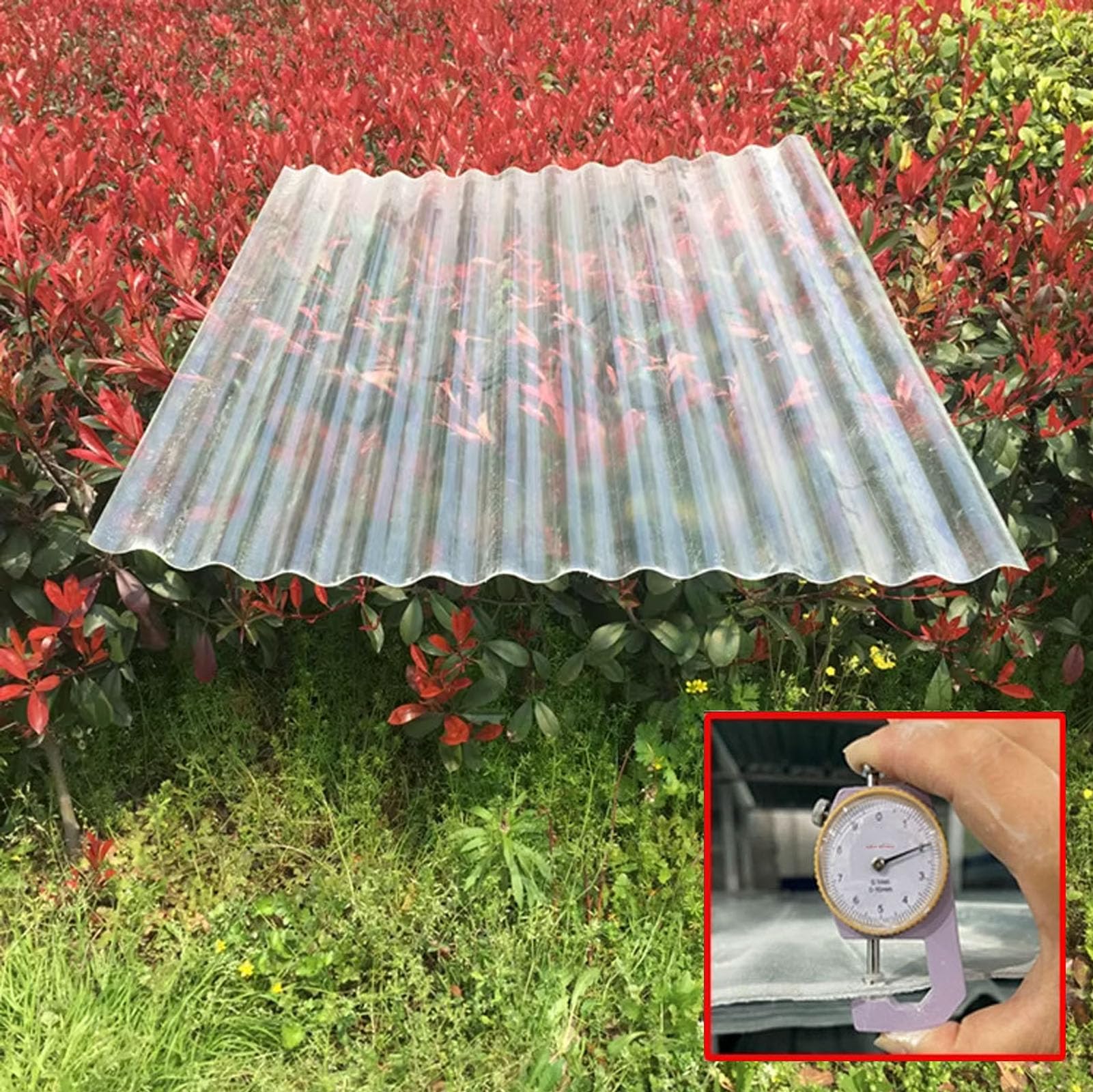 2mm Panel Para Tejado Transparente,Placa De Iluminación Natural FRP De Protección UV,Paneles Para Tejado Resistentes Al Impacto,Hojas De Techo Corrugado,Garaje Corrugado (0.9×1.4m,1pcs)
