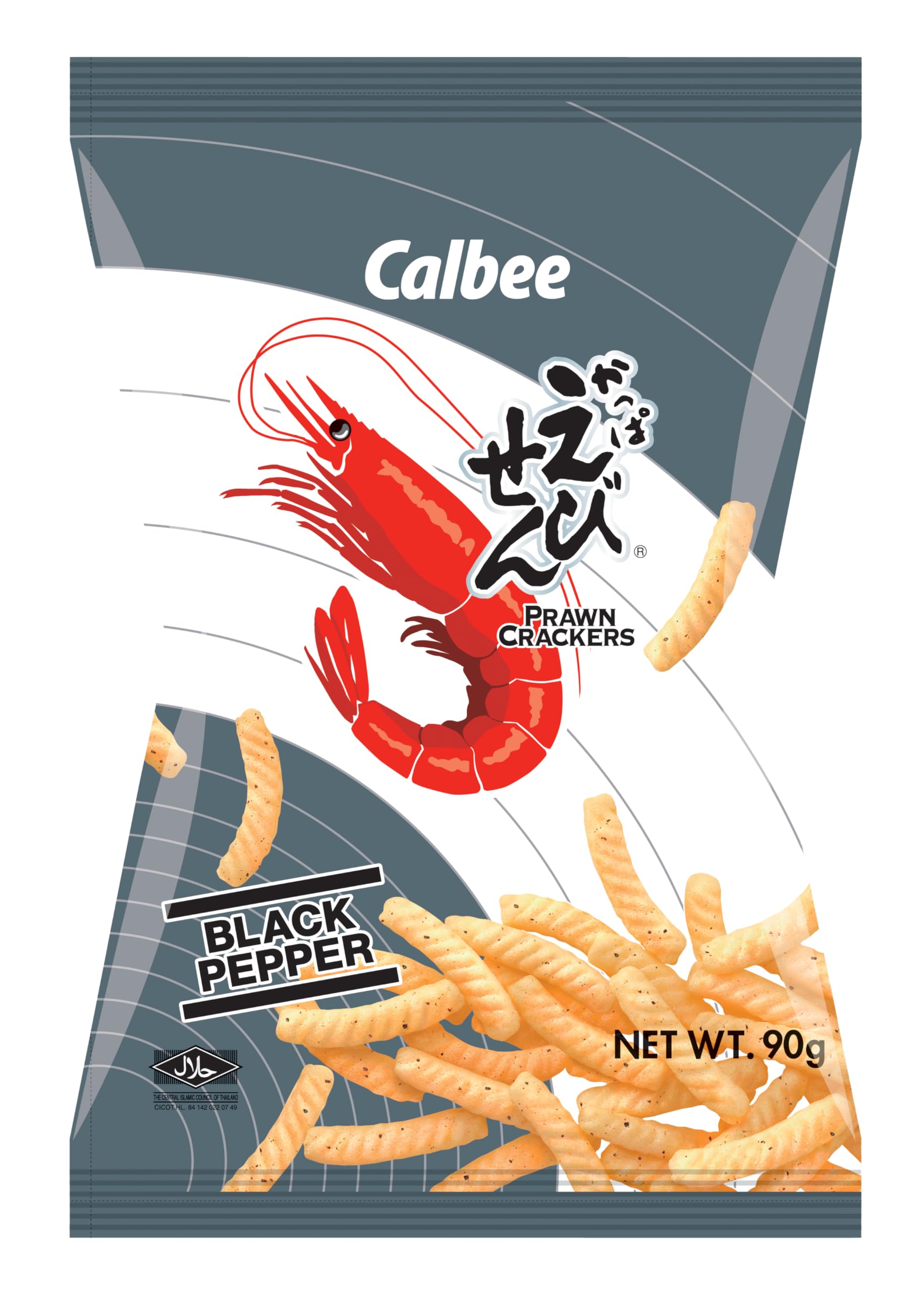 Calbee Prawn Crackers Black Pepper Flavour 90g