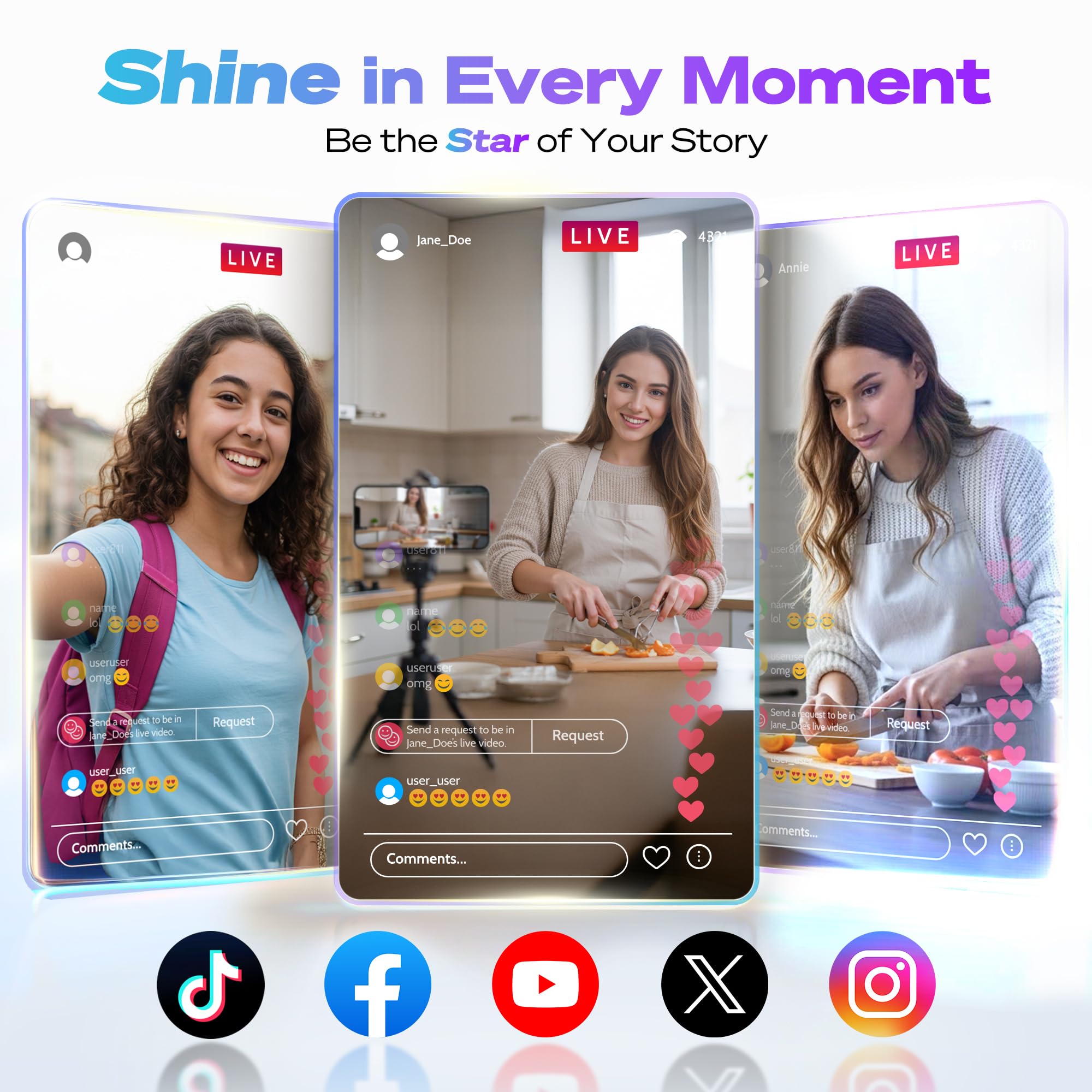 SYNCO XView Monitor Vlog per iPhone 17 - Schermo Selfie Magnetico Wireless 1080P/4K per Fotocamera Posteriore, Portata 50m, Batteria 3 Ore con Altoparlante Integrato per Live Youtube e TikTok (Blu)