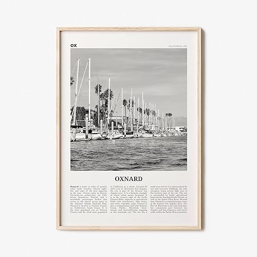 Impresión de Oxnard en blanco y negro, arte de pared de Oxnard, póster de Oxnard, foto de Oxnard, decoración de pared de Oxnard, California, Estados
