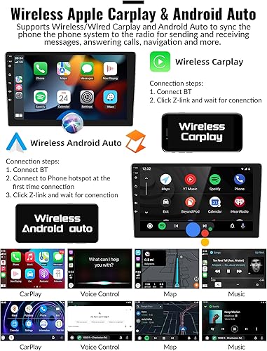 Miniatura 3 de CAMECHO Android 13 (2G+64G) Estéreo de coche para Jeep Compass Patriot 2010-2016, radio de coche con pantalla táctil de 10.1 pulgadas con Bluetooth,