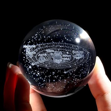XIANNVXI 3D Solar System Space Crystal Ball Paperweight,Astronomy Gifts
