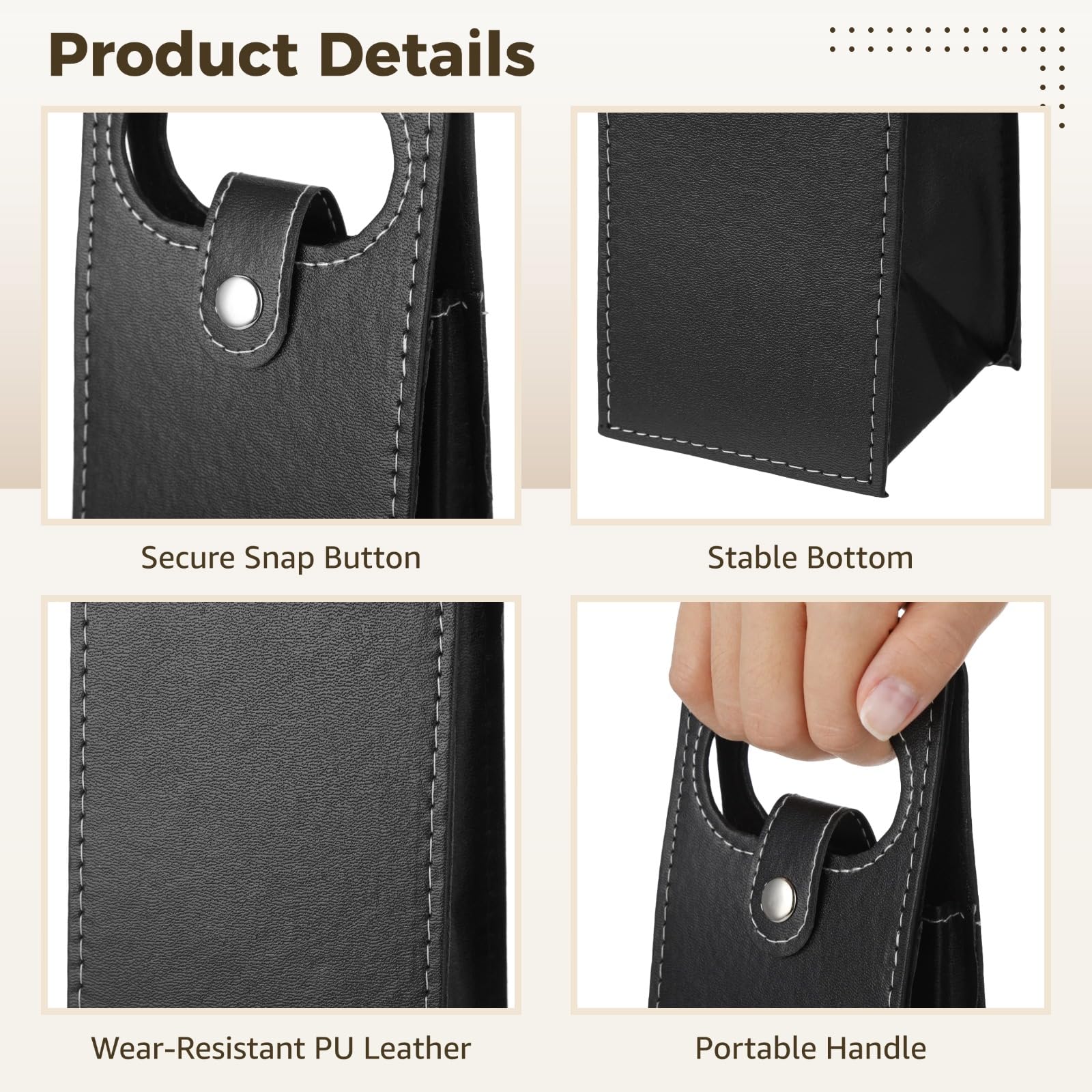 Lot de 12 Sacs Cadeaux pour Bouteille de vin en Cuir PU, Sac réutilisable pour Une Bouteille avec poignée et Fermeture à Bouton, Housse pour Champagne, Mariage, Anniversaire, Noël