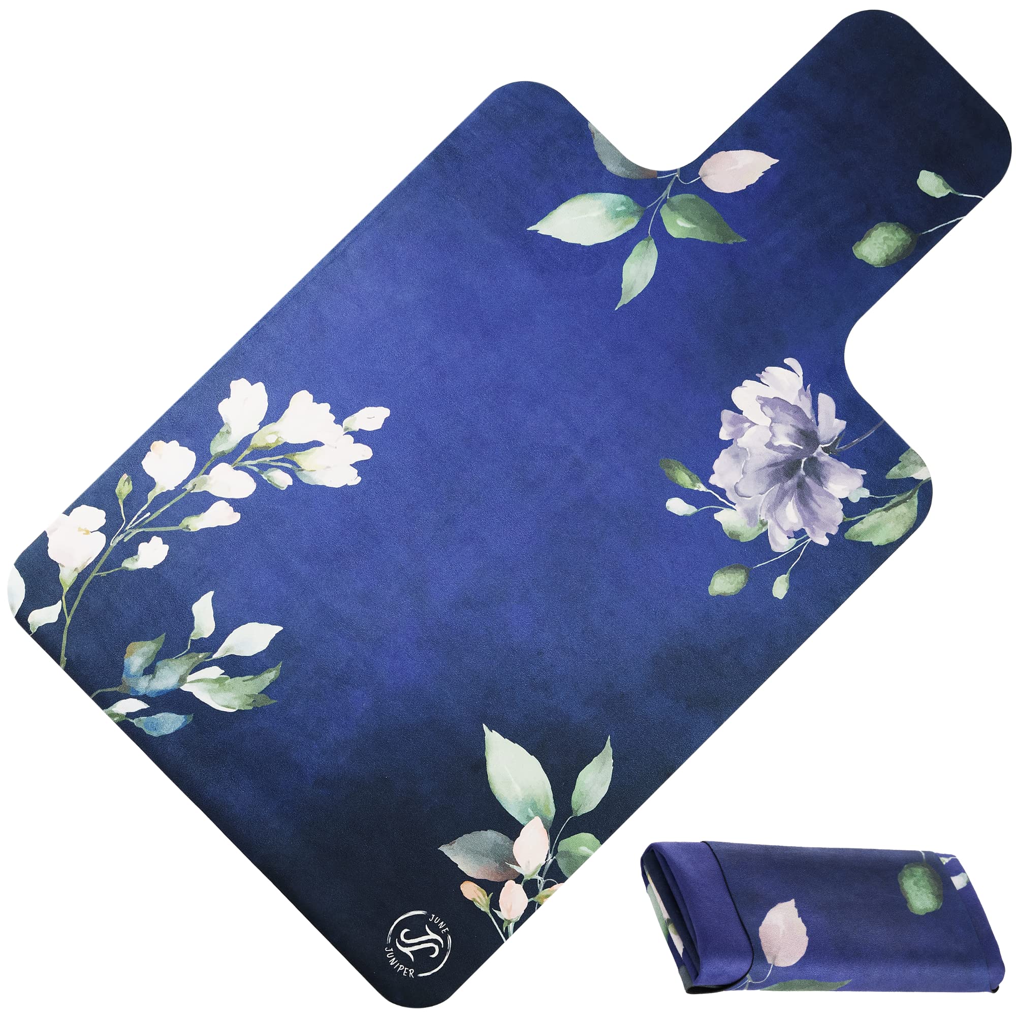 Pilates Reformer Mat and Towel - Exercise Fitness Gym Mat - Mini Travel Yoga Mat With Black Rubber Backing - Lightweight Non-Slip Portable Mat With