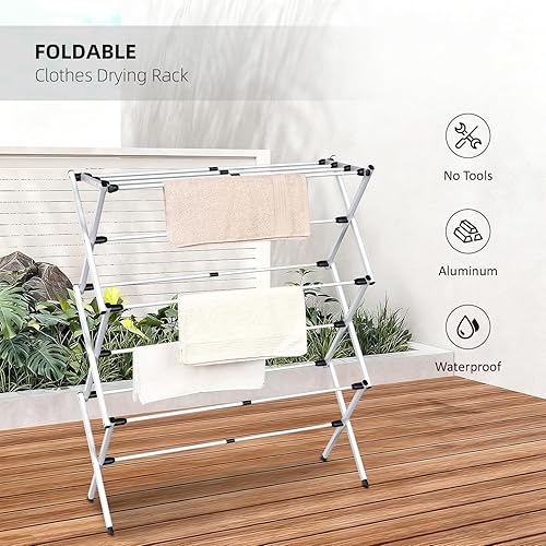 Miniatura 2 de Estante de secado de ropa plegable, estante de secado de ropa plegable para secar al aire, diseño de ahorro de espacio para ropa interior y exterior