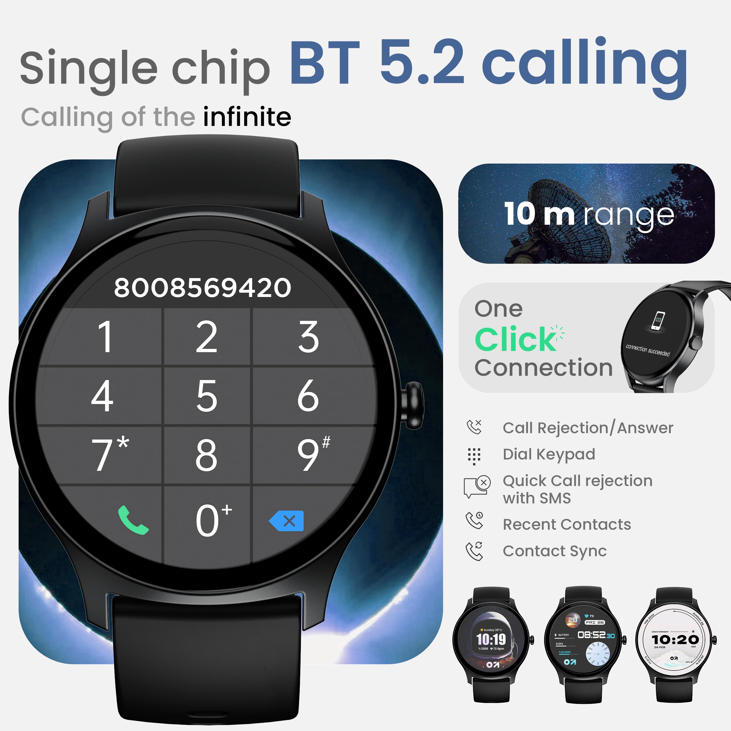 Boult Rover Pro Smart Watch 3.0 cm AMOLED, połączenia Bluetooth, IP68, ramka ze stopu cynku, jasność 1000 nitów, asystent głosowy AI, monitorowanie SpO2, smartwatch z trybem sportowym 120+ (Ash Black)