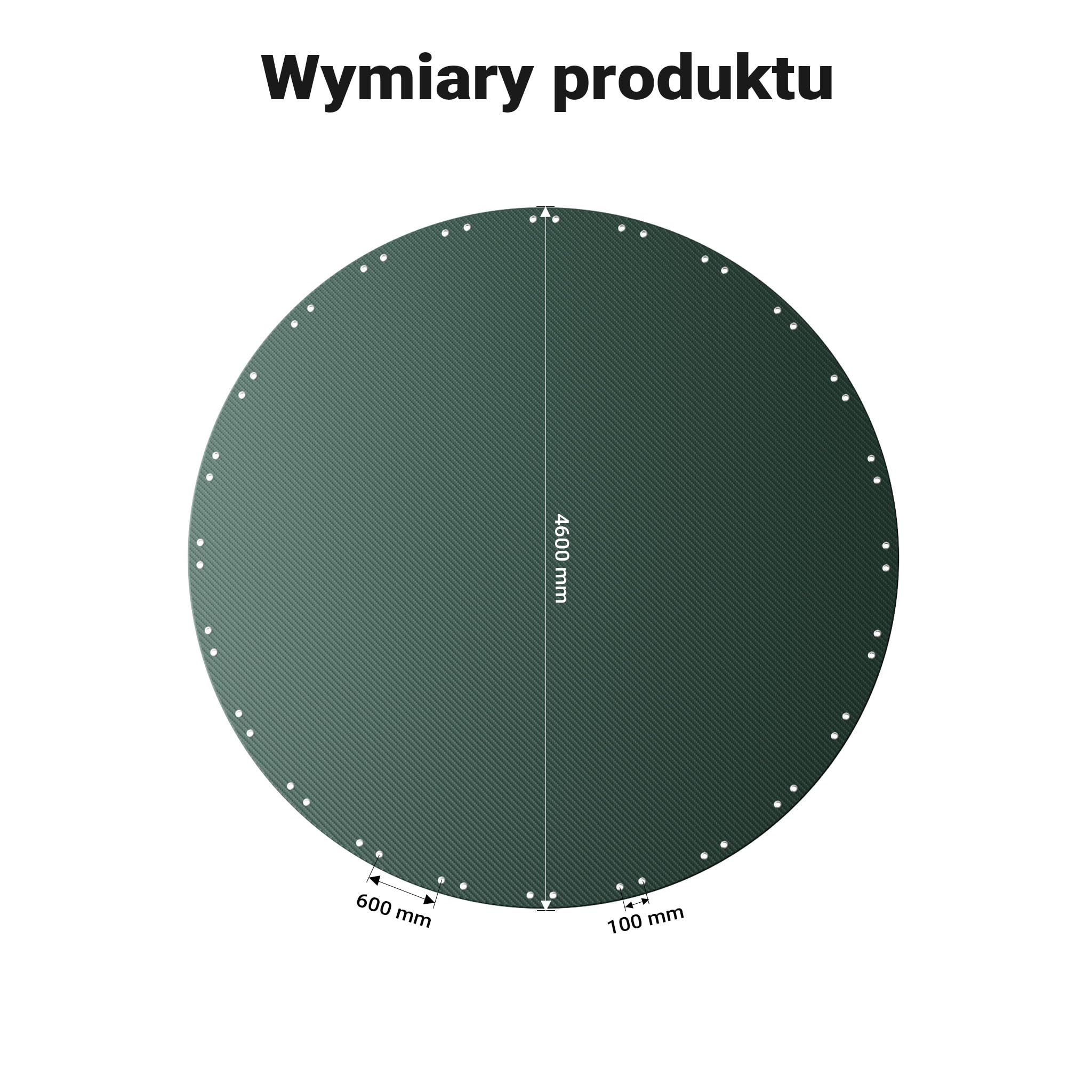 Wiltec Folia basenowa okrągła Ø 460 cm odporna na promieniowanie UV, pokrywa na basen 2w1 na lato i zimę