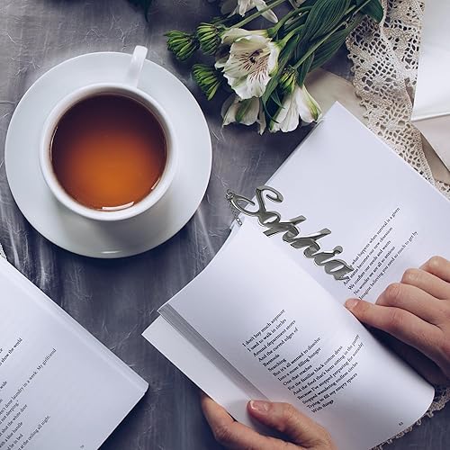 Miniatura 7 de Marcapáginas con nombre personalizado, de acero inoxidable, marcapáginas de metal, regalo único para amantes de los libros, regalo para graduación,