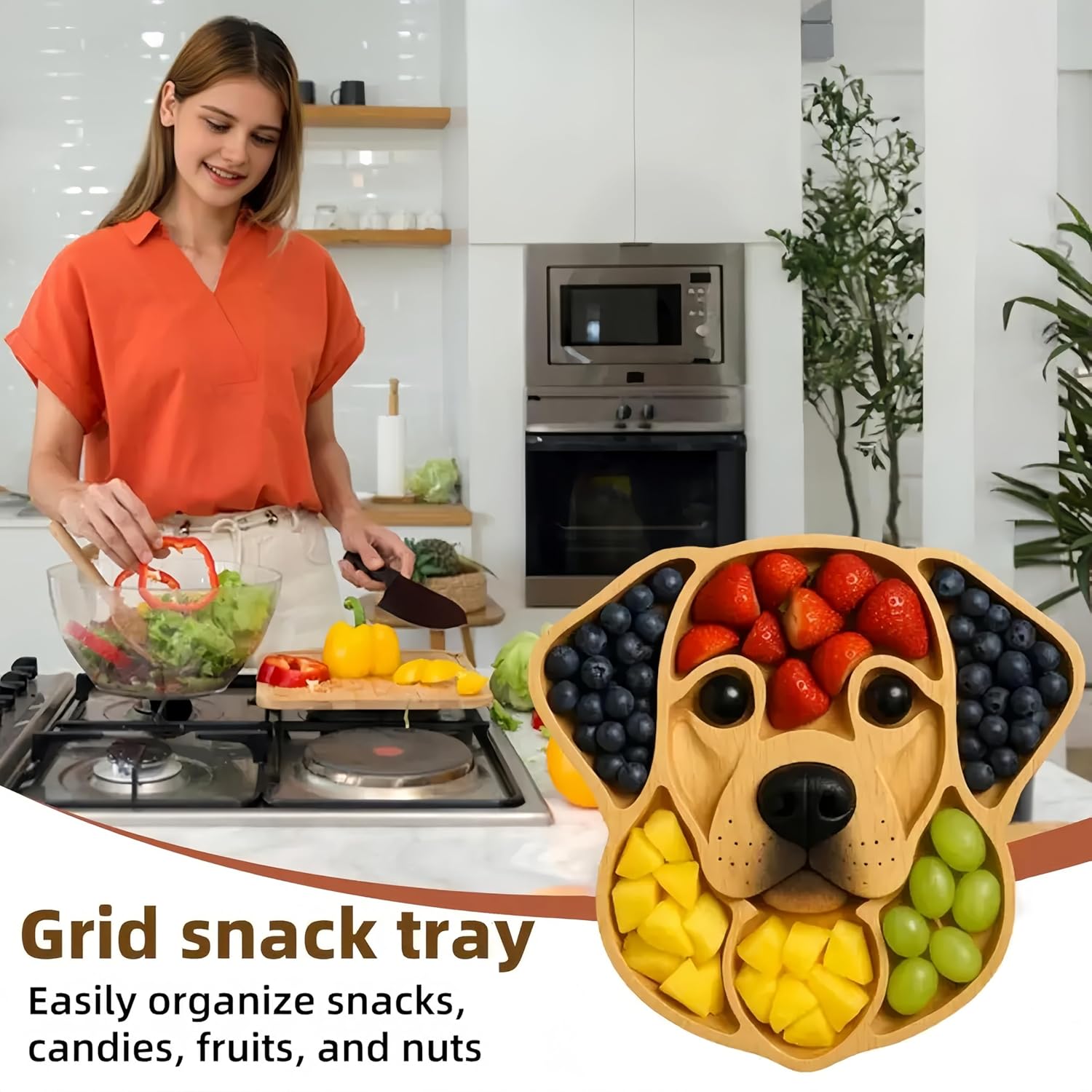 Art Statue - Decorative Bulldog Shaped Cheese Board, Dog Face Charcuterie Platter for Serving Meats, Housewarming, Birthday, Holiday Gathering(Labrador)