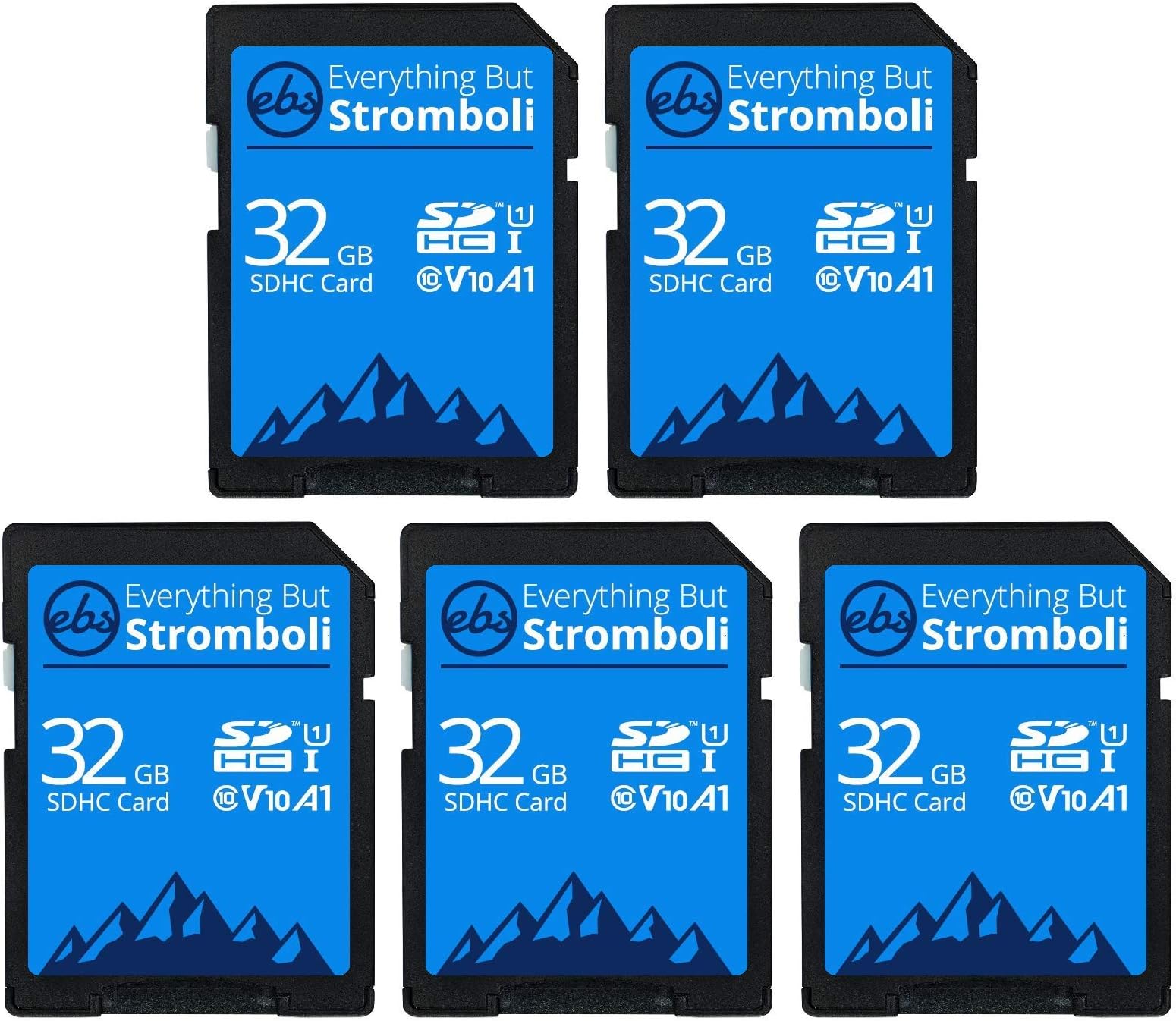 Everything But Stromboli 32GB SD Card (5 Pack) Speed Class 10 UHS-1 32G SDHC Memory Cards for Compatible Camera, Computer, Trail Cam, Video Camcorder