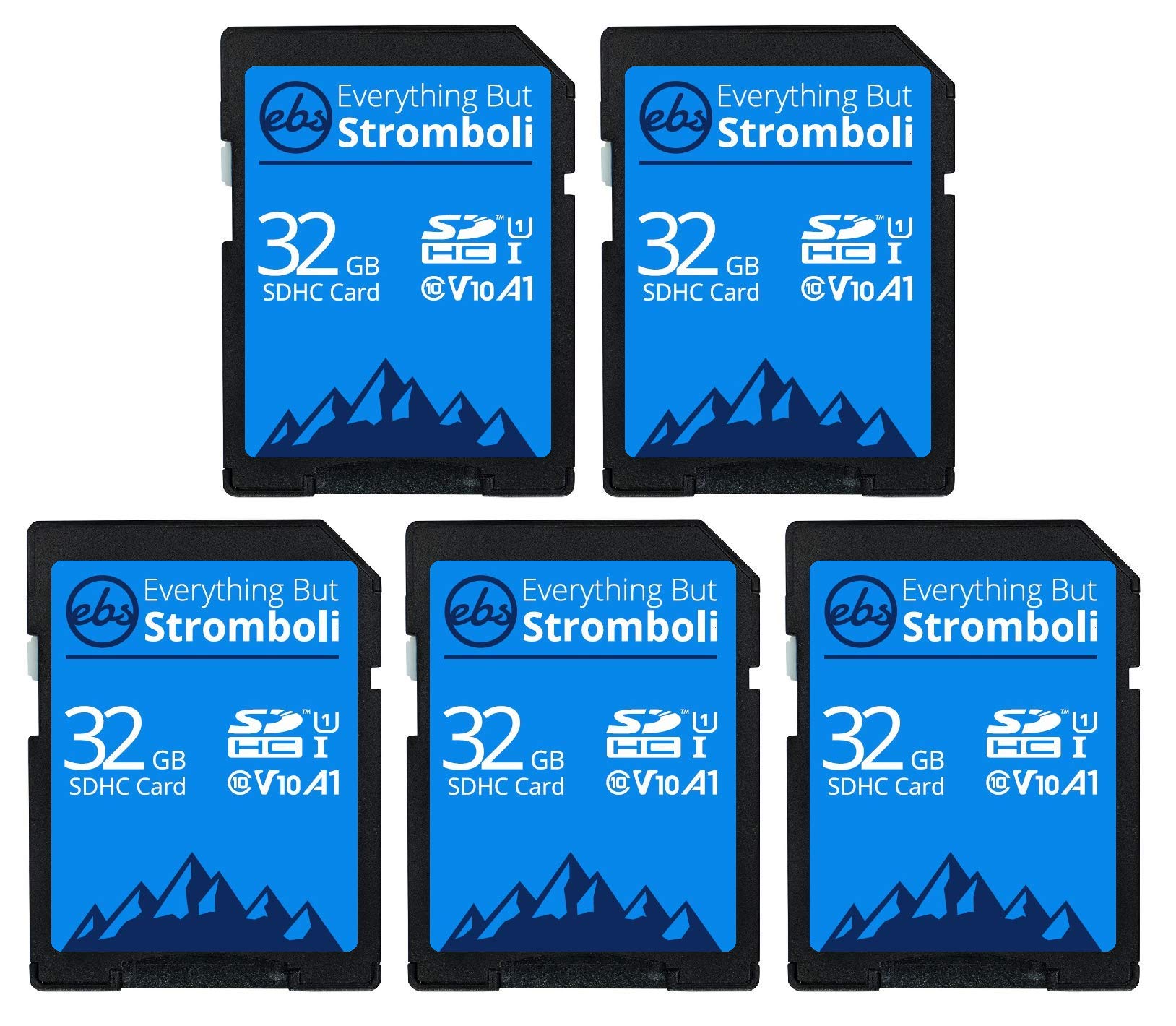 Everything But Stromboli 32GB SD Card (5 Pack) Speed Class 10 UHS-1 32G SDHC Memory Cards for Compatible Camera, Computer, Trail Cam, Video Camcorder