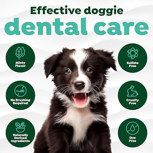 Miniatura 4 de Gel de cuidado bucal para mascotas, aliento fresco de TropiClean, fabricado en Estados Unidos., Perro, 2 onza, Transparente