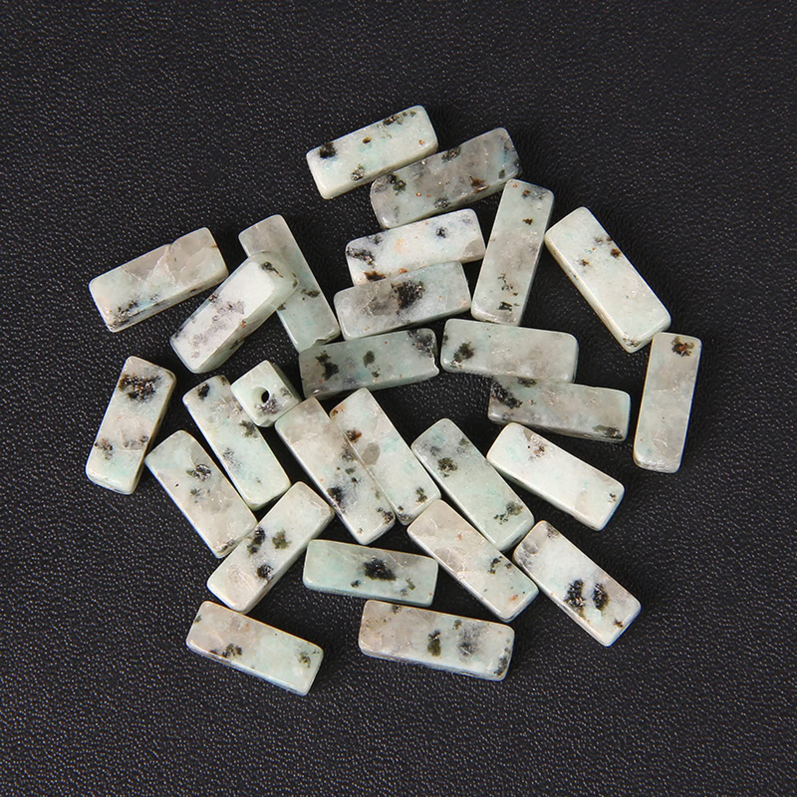 Natural Square Tube Beads 4x13mm Lapis Lazuli Amethysts Crystal Spacer Bead for Jewelry Making DIY Bracelet,Black White Jade,4x13mm About 15pcs
