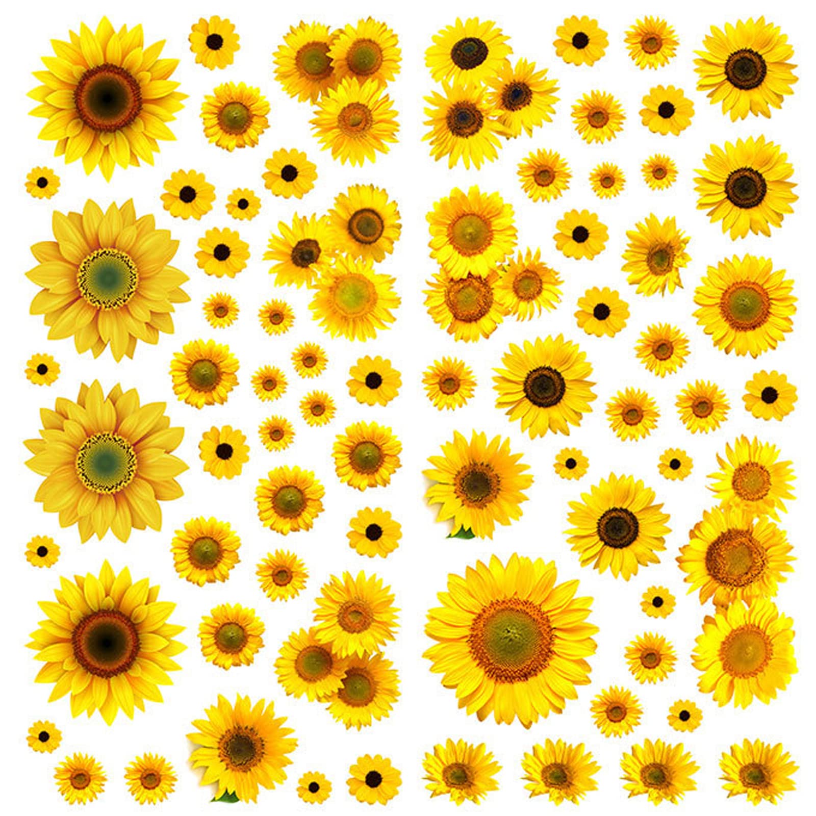 Adesivi Murali Girasole Rimovibili | 2 Pezzi 30x60cm PVC, Impermeabili E Facili Da Applicare - Foto 6
