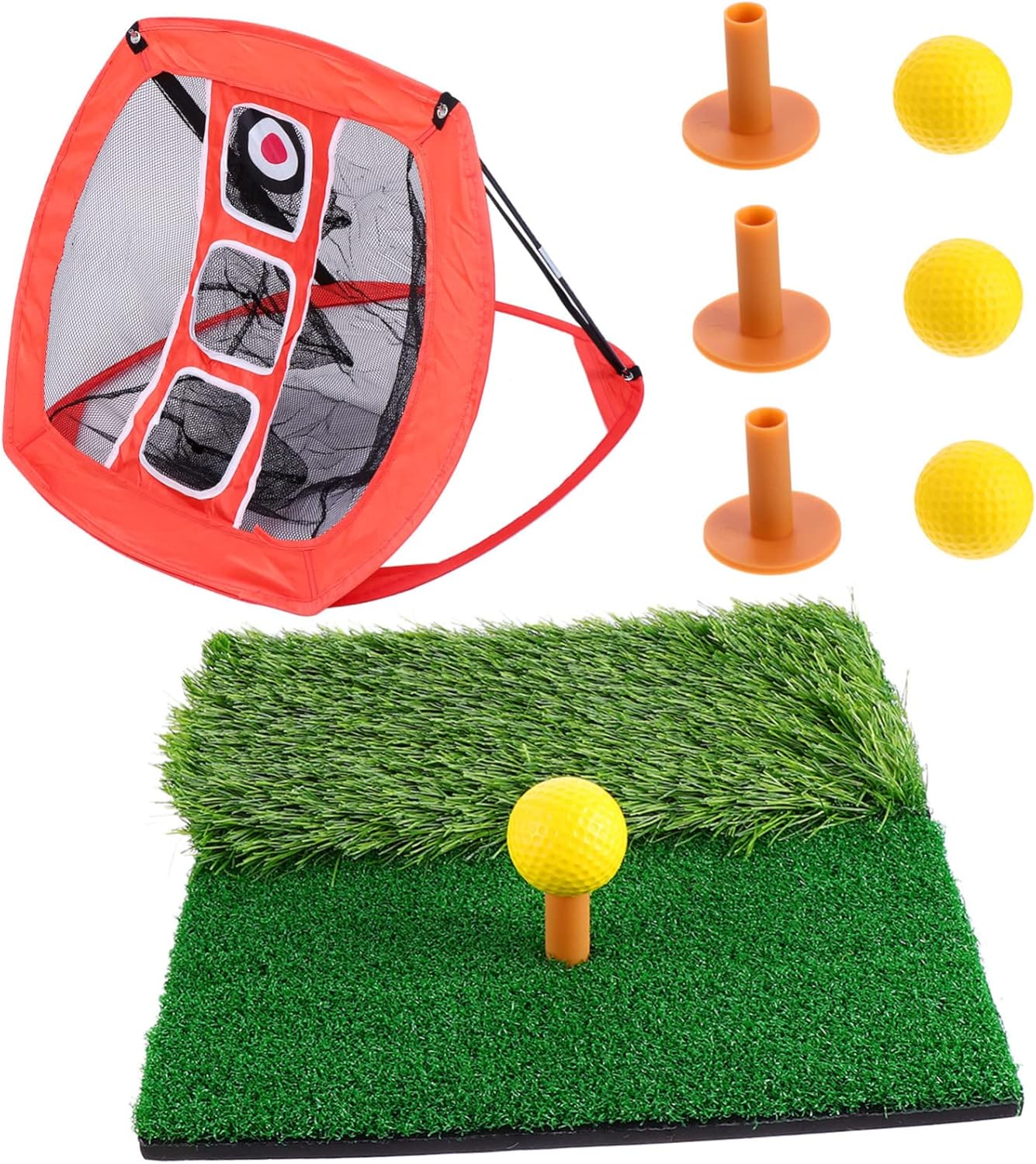 1set Portable Nylon Golf Training Nets Hitting Mat Includes Mat Tee and Pu for Practice and Skill Development