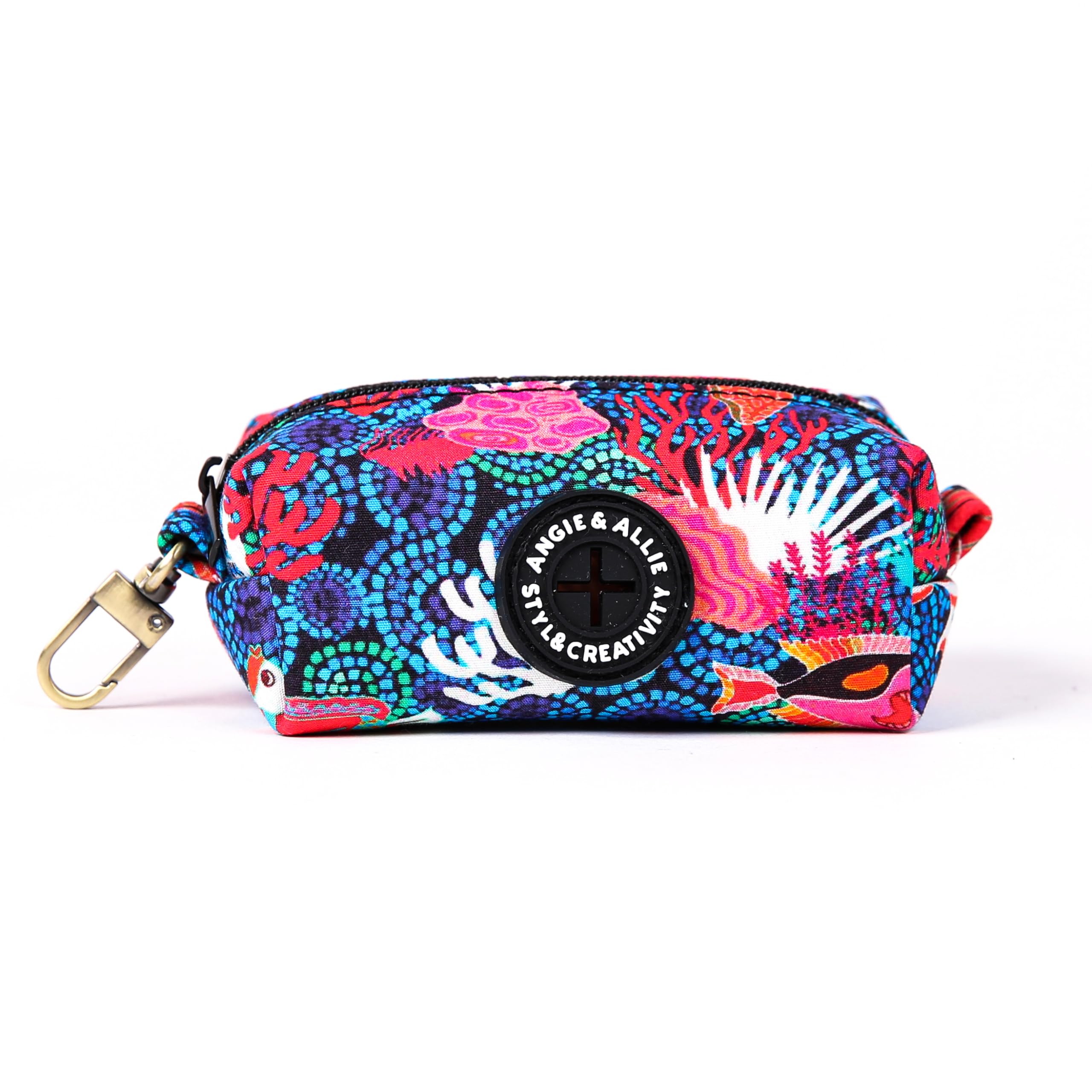 Organic Cotton Dog Poop Bag Holder for Leash Brass Hardware Waste Bag Dispenser Pet Waste Management Solution