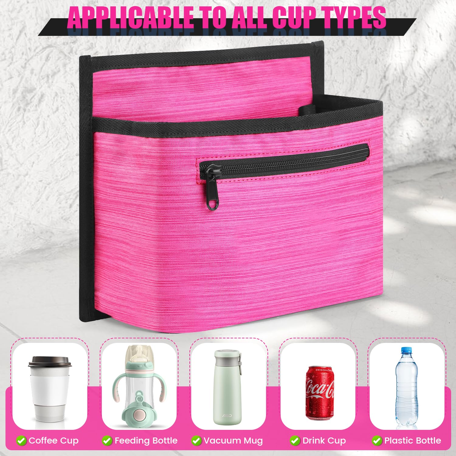 ZHCHG Accesorio para portavasos de viaje para maleta, soporte para bebidas, taza de café y vasos, accesorio manos libres para viajeros, regalos para asistentes de vuelo, accesorios de viajeros