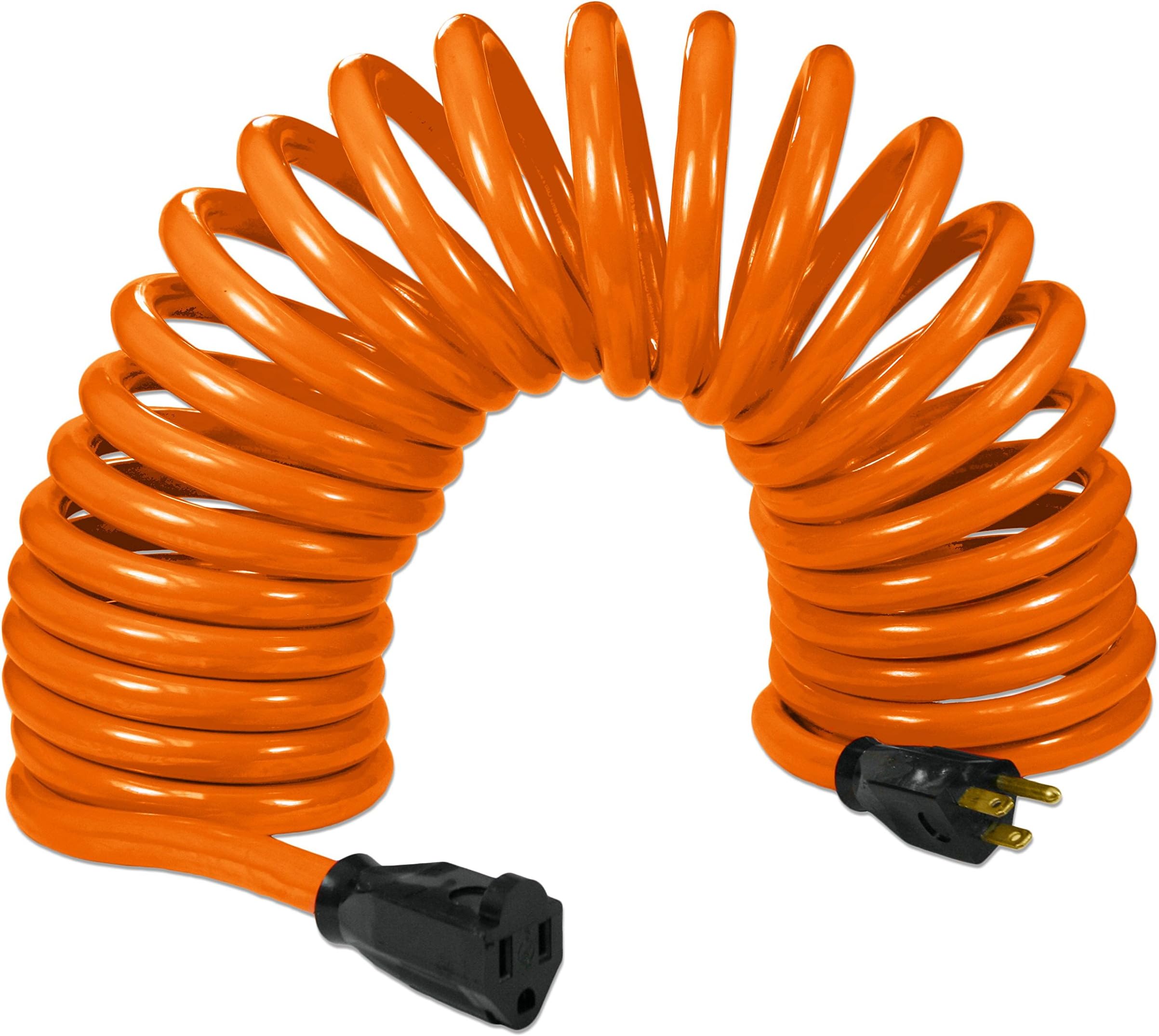 Coiled Extension Cord Extends 14 in. to 20 ft. - 10 Gauge - 20 Amps