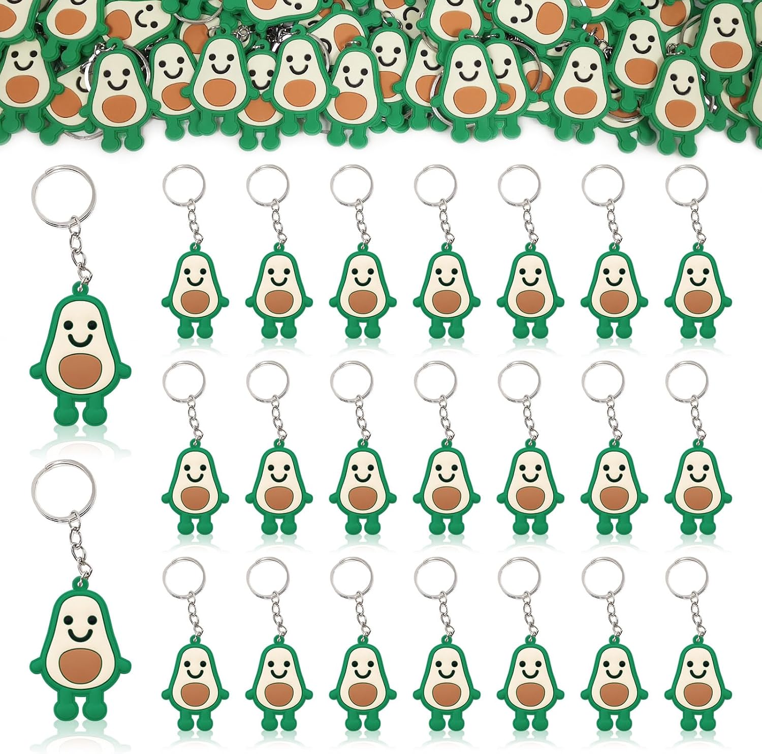 CiciBear 24 Pack Avocado Keychains Party Decoration for Guests, Fruit Themed Party, Baby Shower, School Party, Kids Birthday
