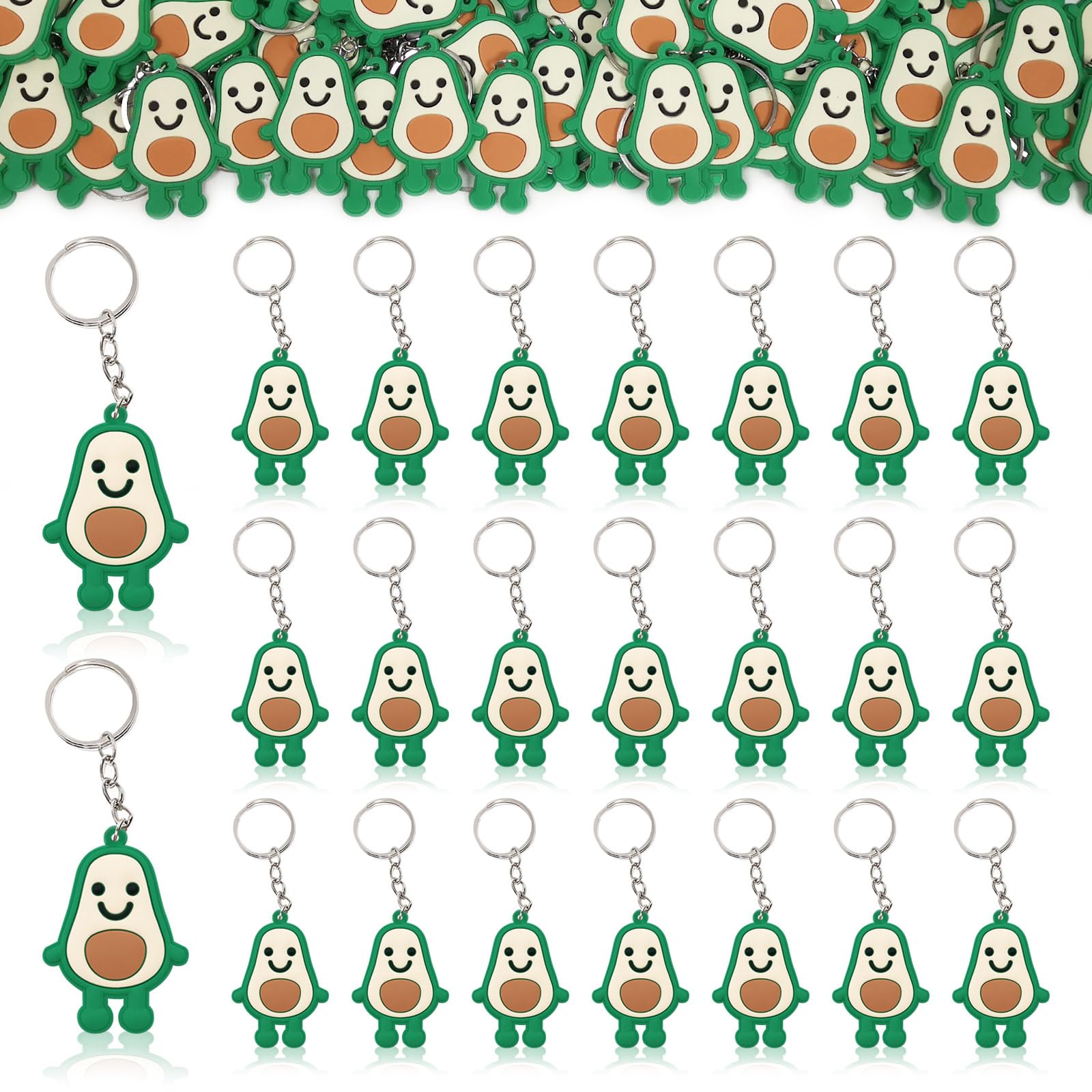 CiciBear 24 Pack Avocado Keychains Party Decoration for Guests, Fruit Themed Party, Baby Shower, School Party, Kids Birthday