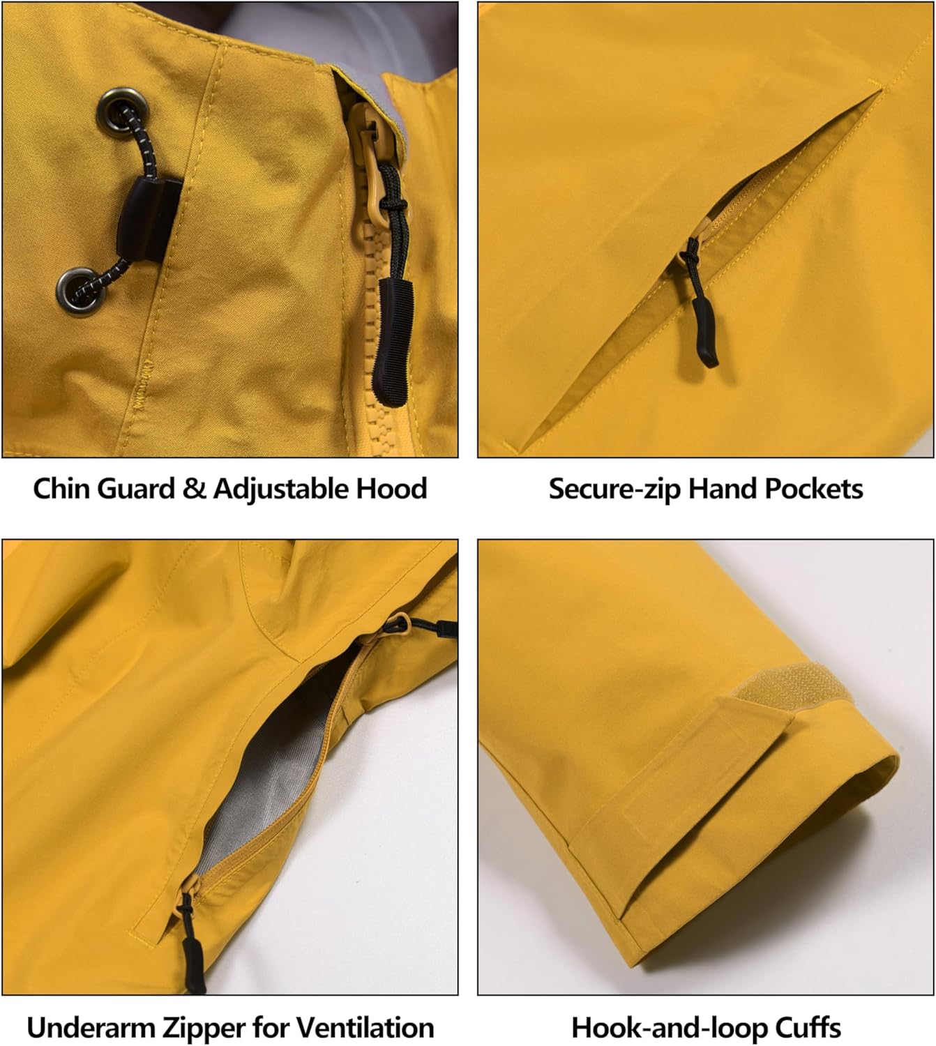 Little Donkey Andy Women's High-performance Waterproof Rain Jacket Rain Shell for Hiking Travel