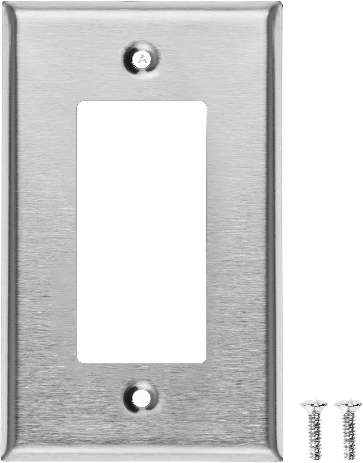 1-Gang Rocker Switch Cover, Decorator Light Switch or Receptacle Outlet Wall Plate, White Painted Metal, 9-Gang Standard Size, 4.5'' x 2.75'' Corrosion Resistant, Made of Unbreakable Metal