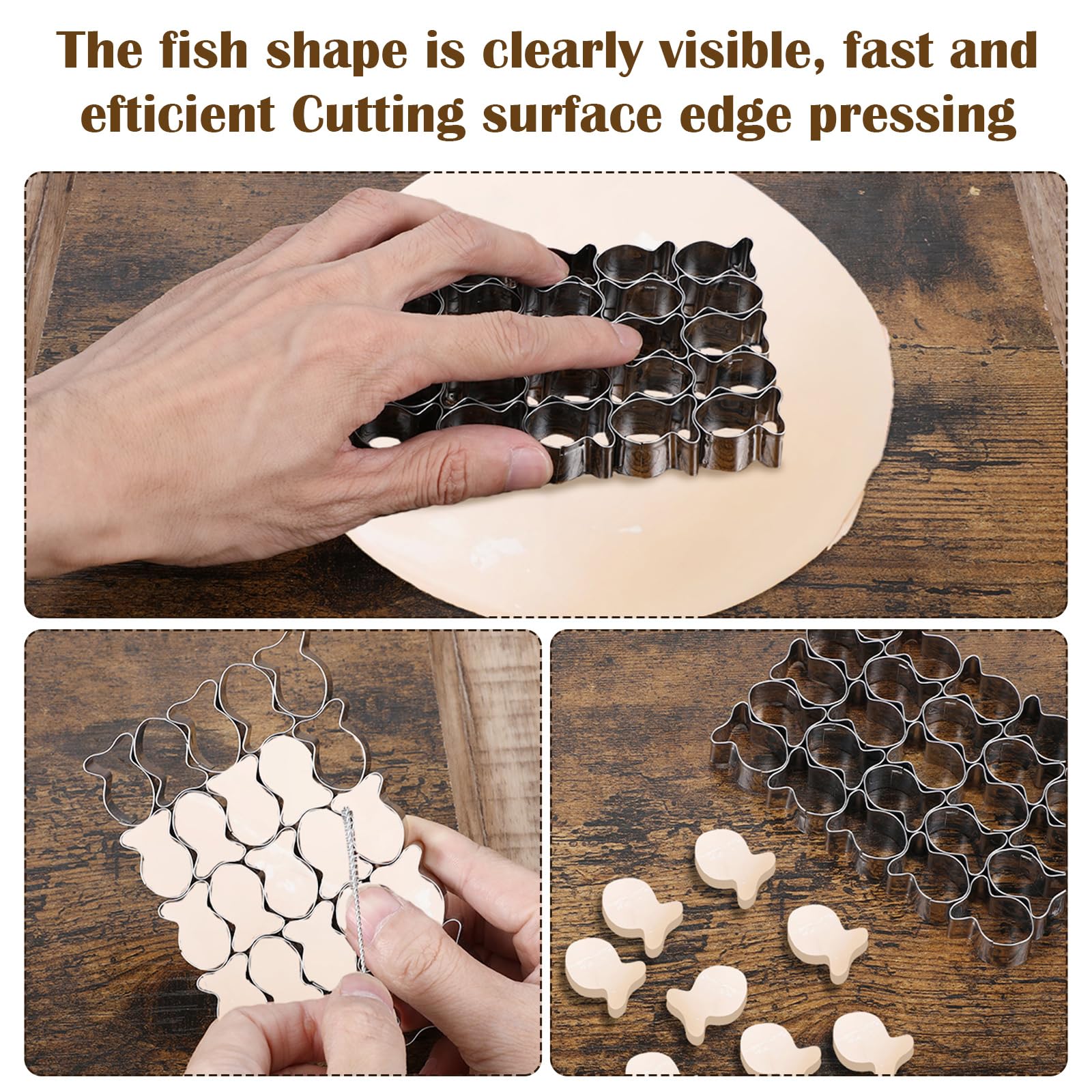 Cortador de galletas Goldfish, cortador de peces dorados de 25 cavidades para galletas, molde de acero inoxidable para hornear galletas de animales marinos (plateado)