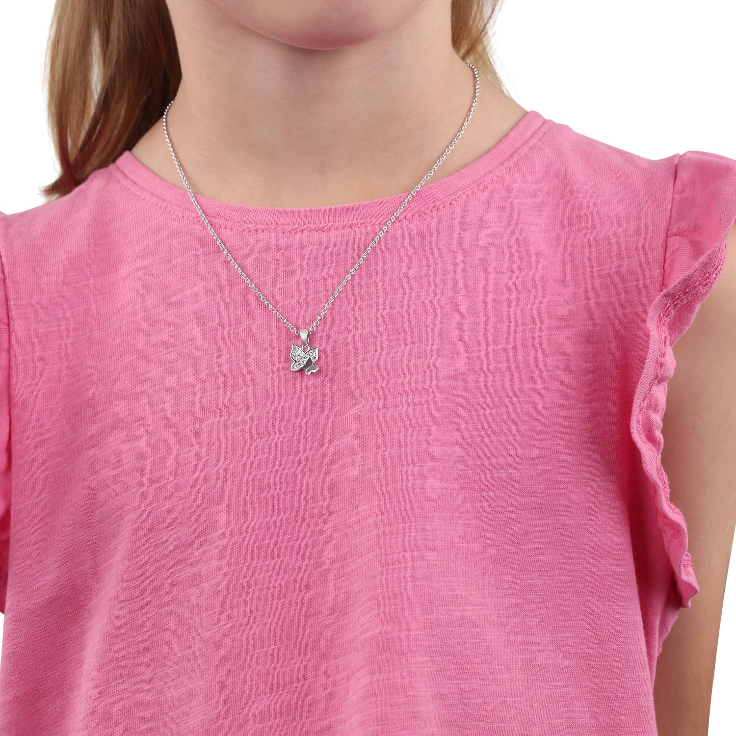 Prinzessin Lillifee Kette mit Anhänger 925 Sterling Silber Mädchen Kinder Halsschmuck, mit Zirkonia synth., Schmetterling, Kommt in Schmuck Geschenk Box