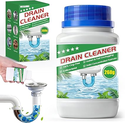 MOSAMNI Drain Clog Remover, 268g Solid Pipe Cleaner Particle, Fast