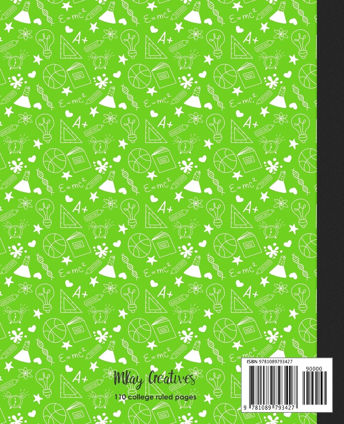 Composition Notebook: Lime Green School Symbols | 110 College Ruled Pages | for Boys, Girls, Kids, Teens, Students, Home School, College Writing | Journal Workbook image 2
