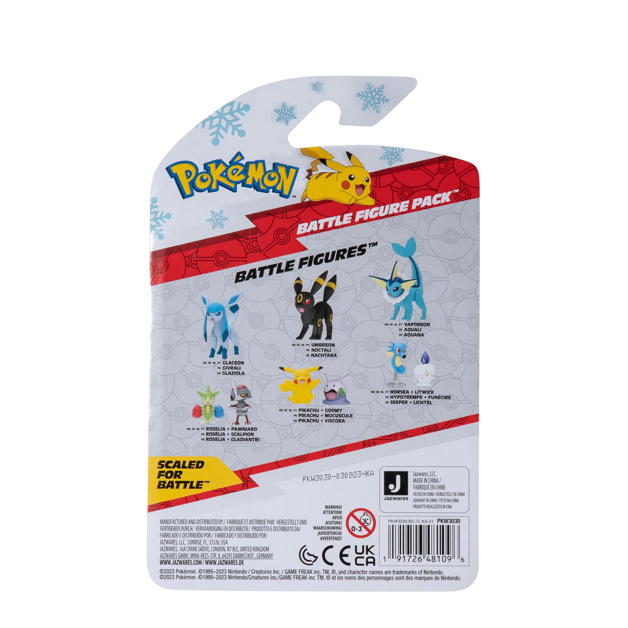 Pokémon Battle Figure 2 Pack (Holiday Pikachu #7 & Swinub) – W3