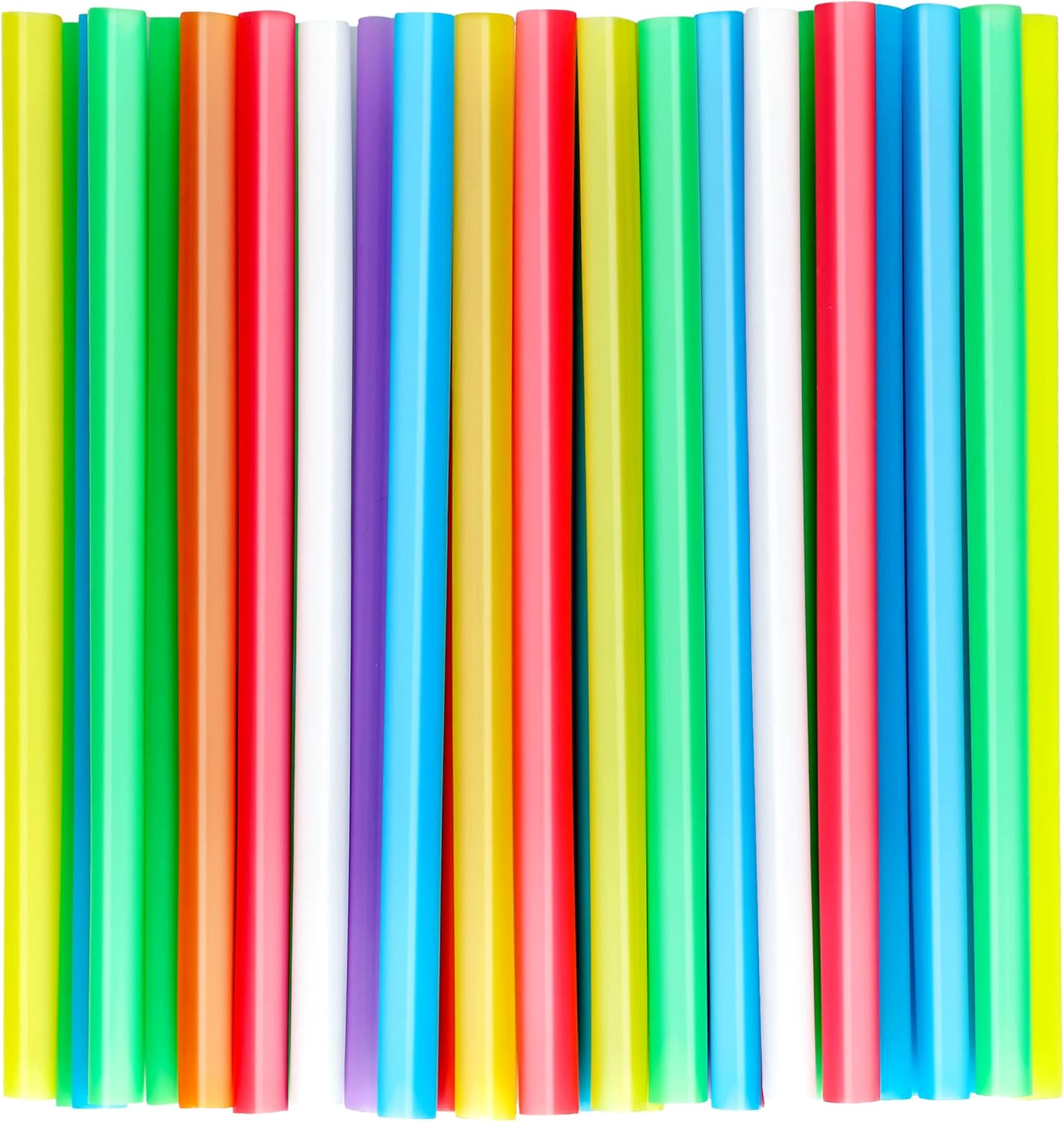 50 PCS Jumbo Smoothie Straws, Colorful Disposable Plastic