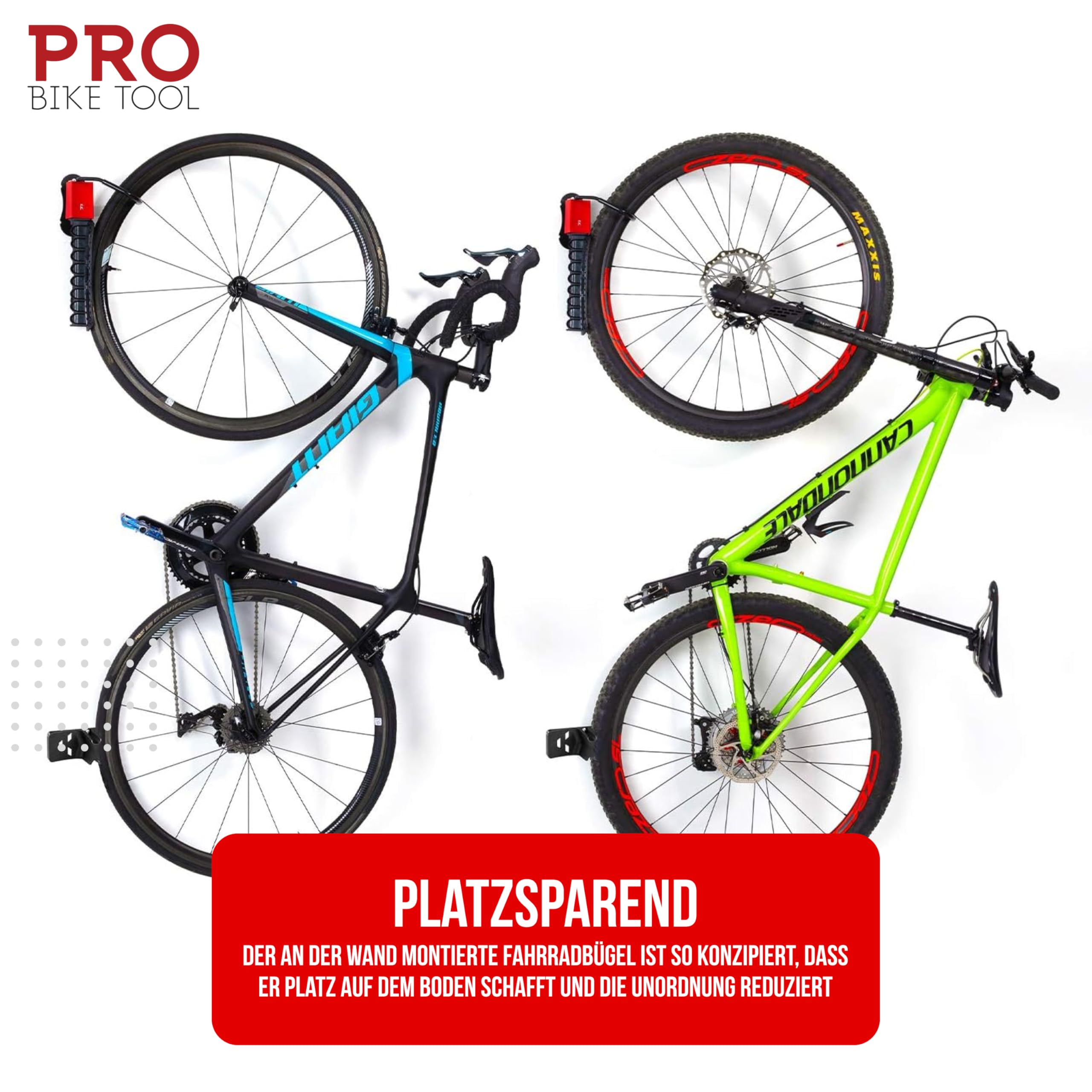 PRO BIKE TOOL Schwenkbare Fahrrad Wandhalterung - Vertikale Wandhalterung Garage