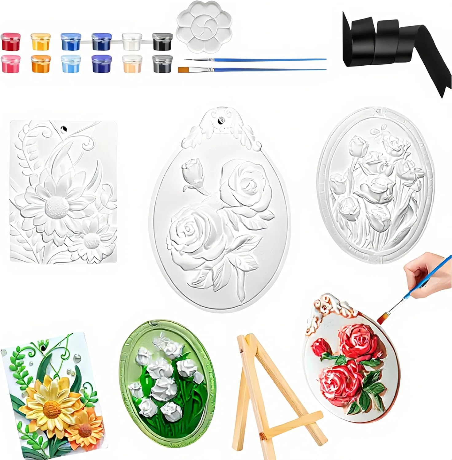 DawlQawwi Ceramics to Paint,Arts and Crafts for Kids Ages 8-12,Paint Your own Ceramic,Painting Craft Kit for Beginners Art Craft Supplies,Customizable Scented Decor with Art Tools & Gift Box