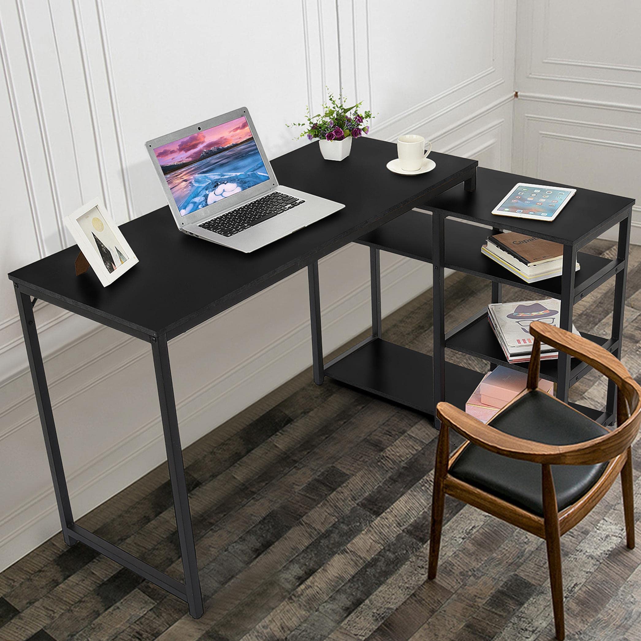 Buy Modern L-Shaped Study Writing Desk Simple Workstation Home Office ...