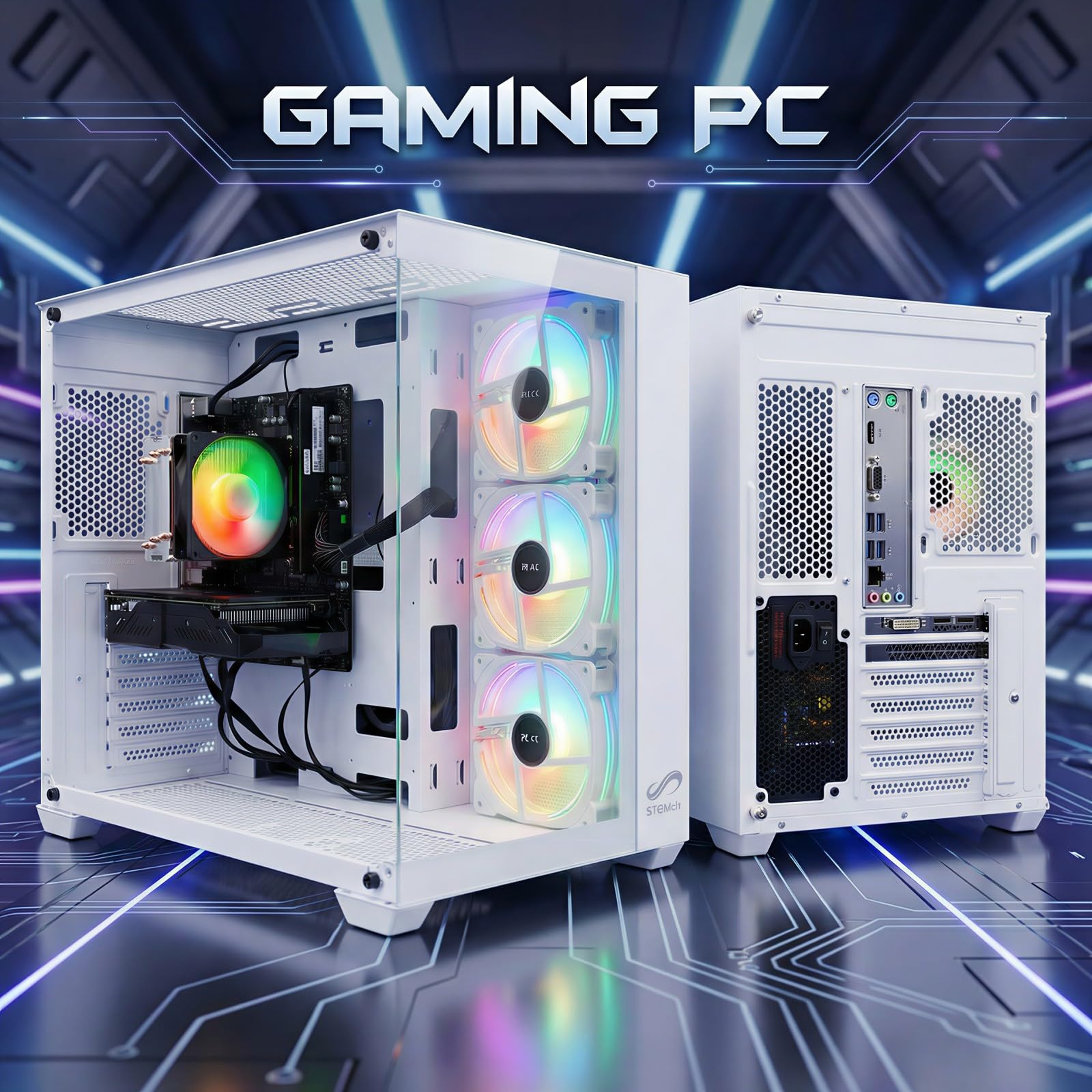 STGSivir PC Gaming Fisso, Ryzen 7 5700X, RTX 3050 6G,16G DDR4,1T SSD