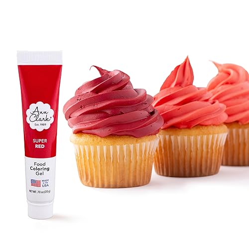 Ann Clark Super Red - Gel colorante para alimentos, 0.70 onzas (0.71oz) vegano, kosher, sin OMG, fabricado en Estados Unidos Ann Clark Super Red - Gel colorante para alimentos, 0.70 onzas (0.71oz) vegano, kosher, sin OMG, fabricado en Estados Unidos