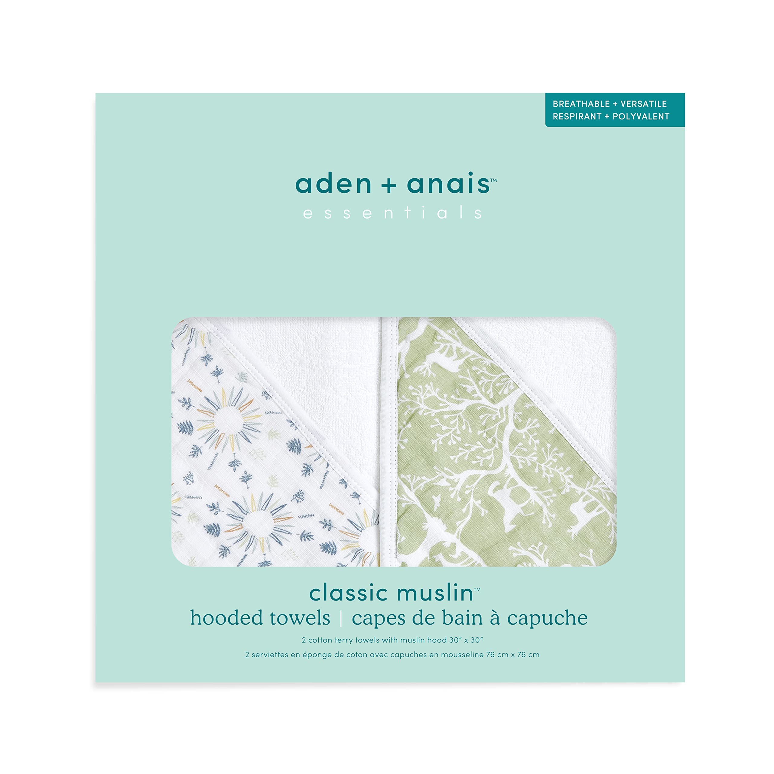 aden + anais harmony Hooded Towel - Pack of 2, Baby - Image 2