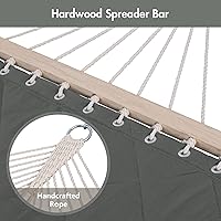 Vista 7 de ANOW Hamaca para 2 personas con barras separadoras y almohada desmontable, hamaca acolchada para exteriores e interiores, capacidad de peso de 450