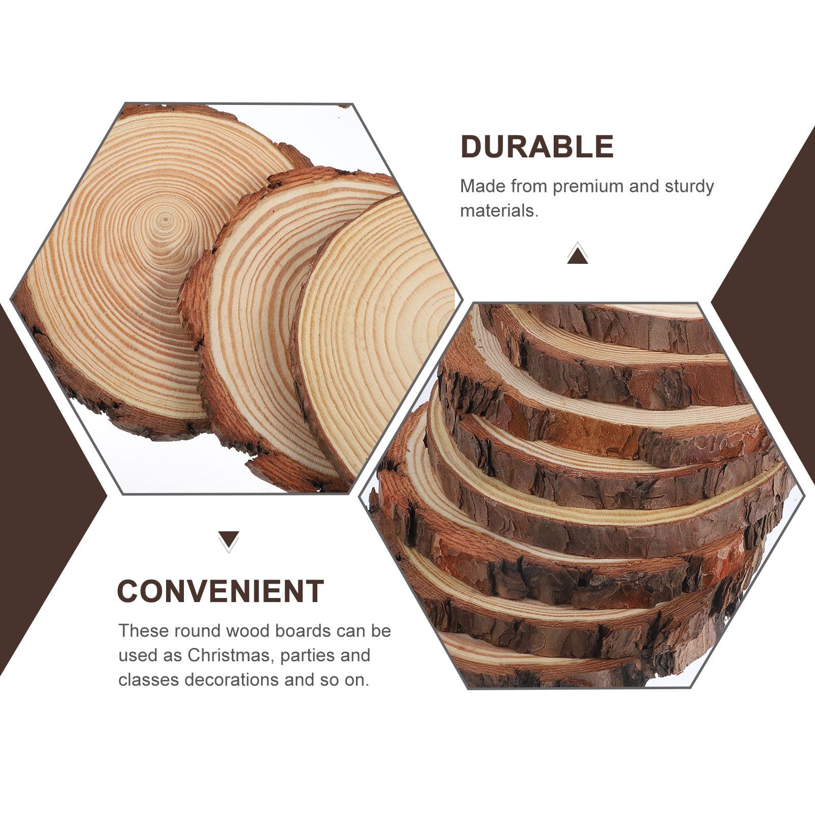 8 Piezas Rodajas de Madera Natural sin Terminar Redondas, para Manualidades