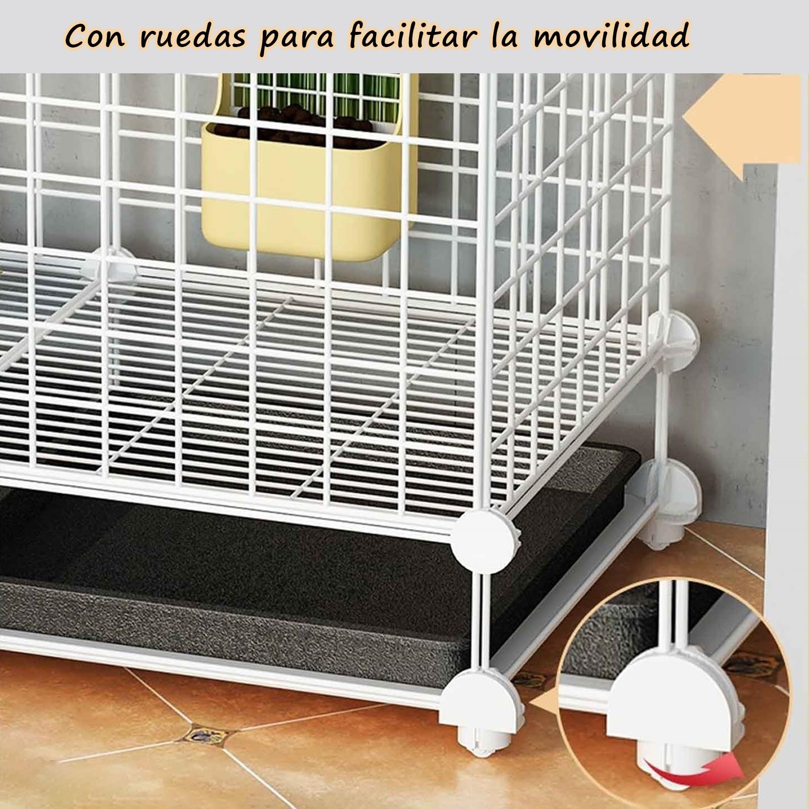 Jaulas para Conejos Interior con Bandeja y Alfombrillas, Negro/Blanco Jaula Conejo Grande Jaulas para Animales Pequeños para Conejito, Gato y Chinchilla (Size : E:111x39x48cm)