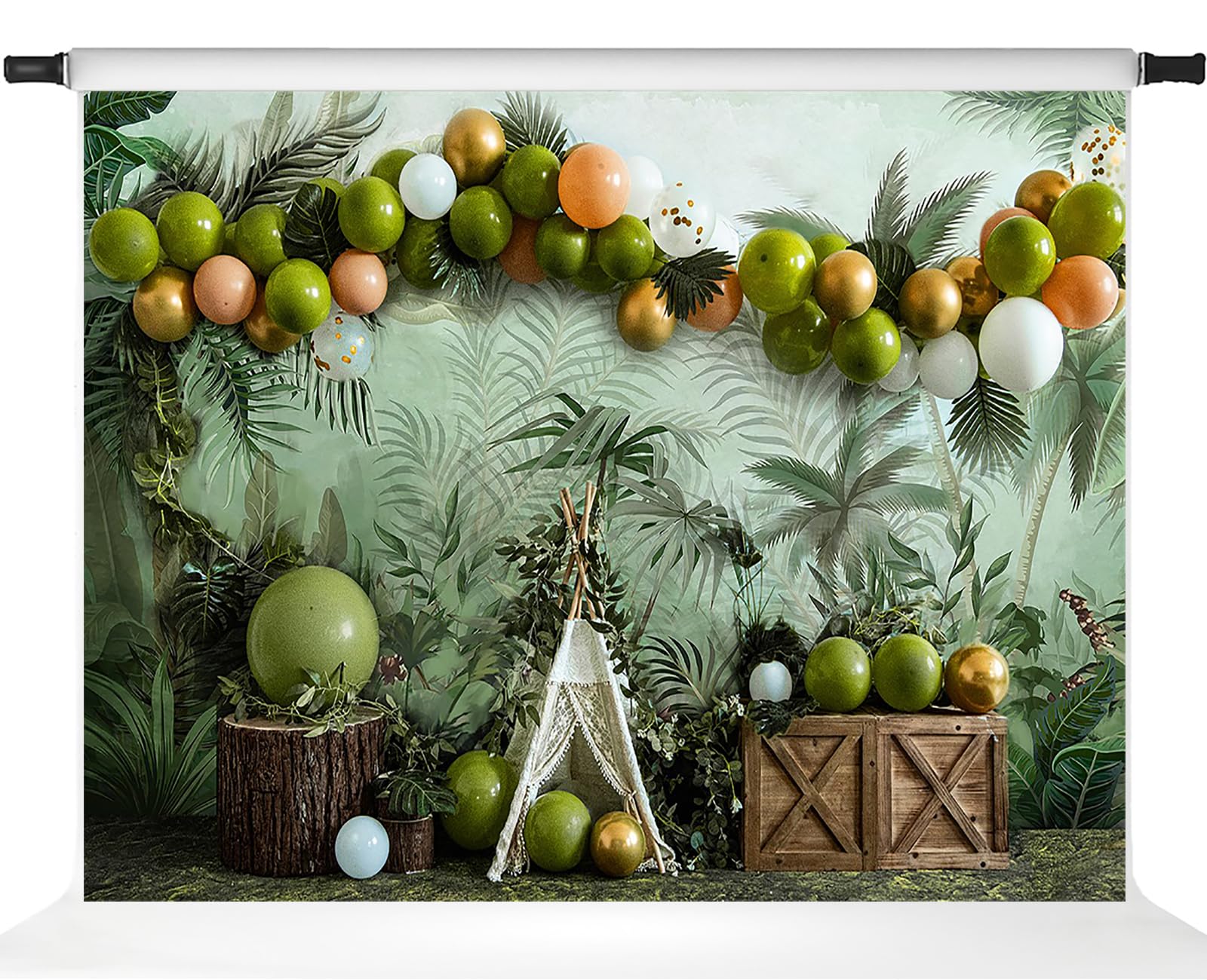 Kate Wild One Hintergrund Safari Dschungel Luftballons Kinder Geburtstag Feier Event Home Party Dekoration Fotoshooting Requisiten 2,1 x 1,5 m