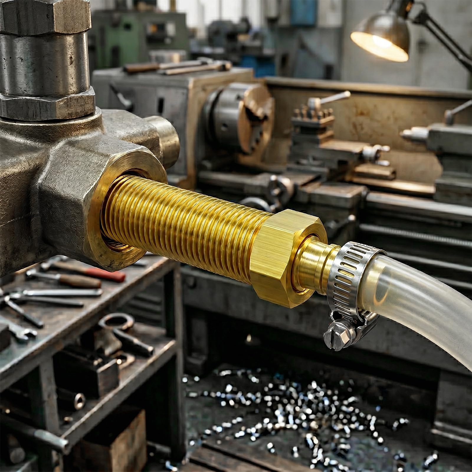 TAILONZ PNEUMATIC 6 sztuk mosiężna rura zewnętrzna z gwintem, M10 x 50 gwintowana rura mosiężna do lamp i zastosowań elektrycznych