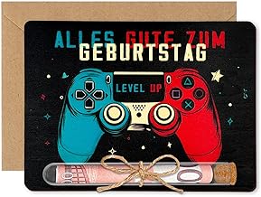 Geldgeschenke Geburtstag aus Holz, Gamepad Geschenkverpackung Geldgeschenk Geburtstag Gaming Deko mit Reagenzgläser und Umschlag, Lustige Coole Zocker Geld Geschenke Junge Teenager