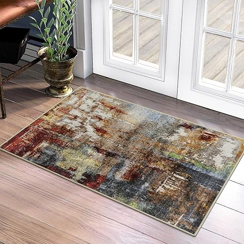 Nailttos Modern Abstract Area Rug, 2x3 Kitchen Rug Non Slip Small Entryway Rug, Machine Washable Low-Pile Indoor Door Mat Accent Rug Carpet for Bathroom Bedroom Kitchen Laundry Room Decor