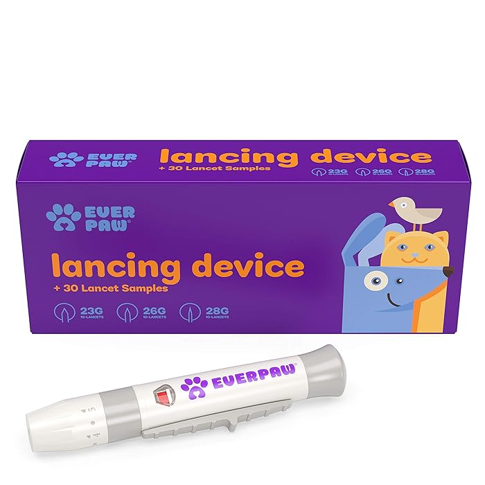 Buy EverPaw Lancing Device Kit + 30 Twist Top Lancets for Blood Glucose Testing in Dogs & Cats