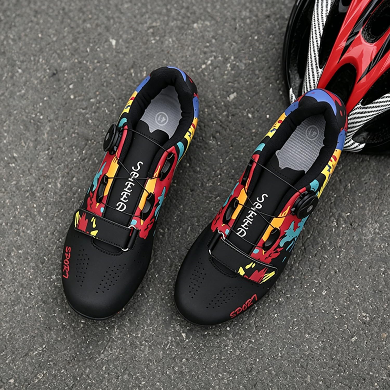 Zapatos de Ciclismo para Hombre Mujer, Bicicleta de Carretera MTB Zapatillas de Ciclismo Unisex Adulto compatibles con Pedal SPD-SL e instalación Compatible SPD/Look KEO Cleats 36-47