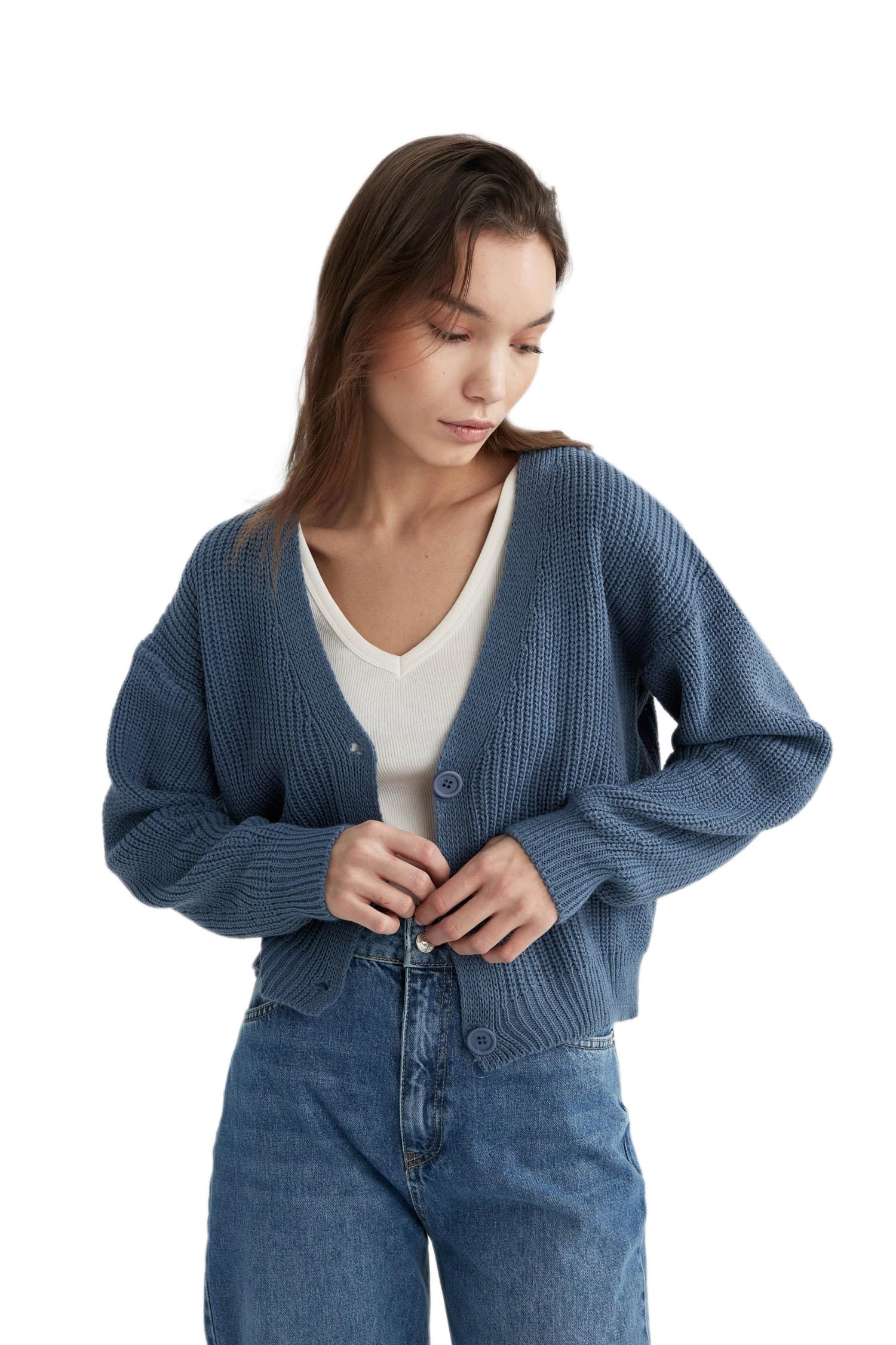 DeFacto Damen B7867ax Cardigan Sweater