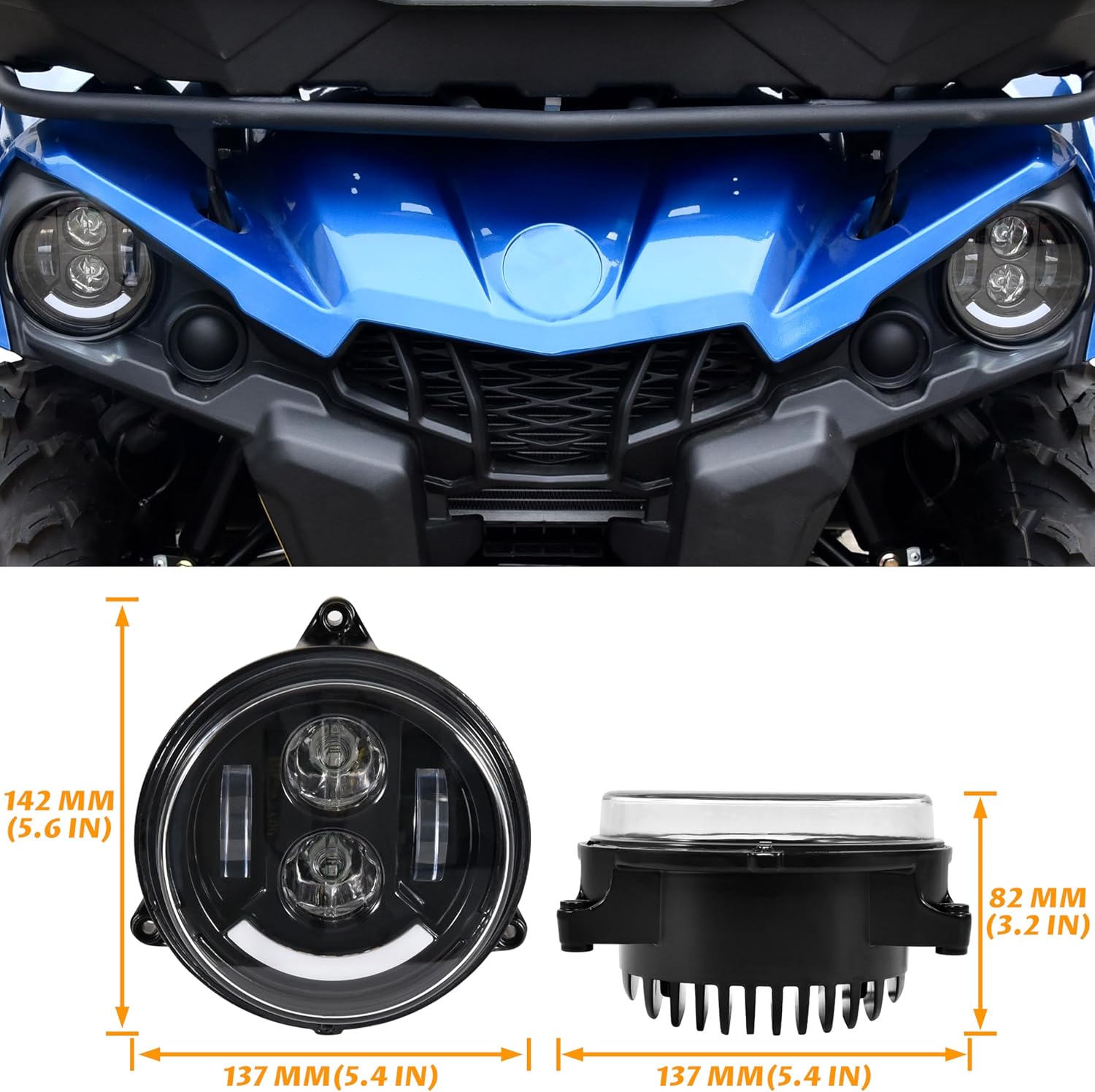 SAUTVS LED Headlights Assembly for Can-Am Outlander 450 500 570, Front Lamp Head Light with DRL High Low Beam Turn Signal for Can Am Outlander 450 500 570 2015-2024 Accessories, Replace #710003900